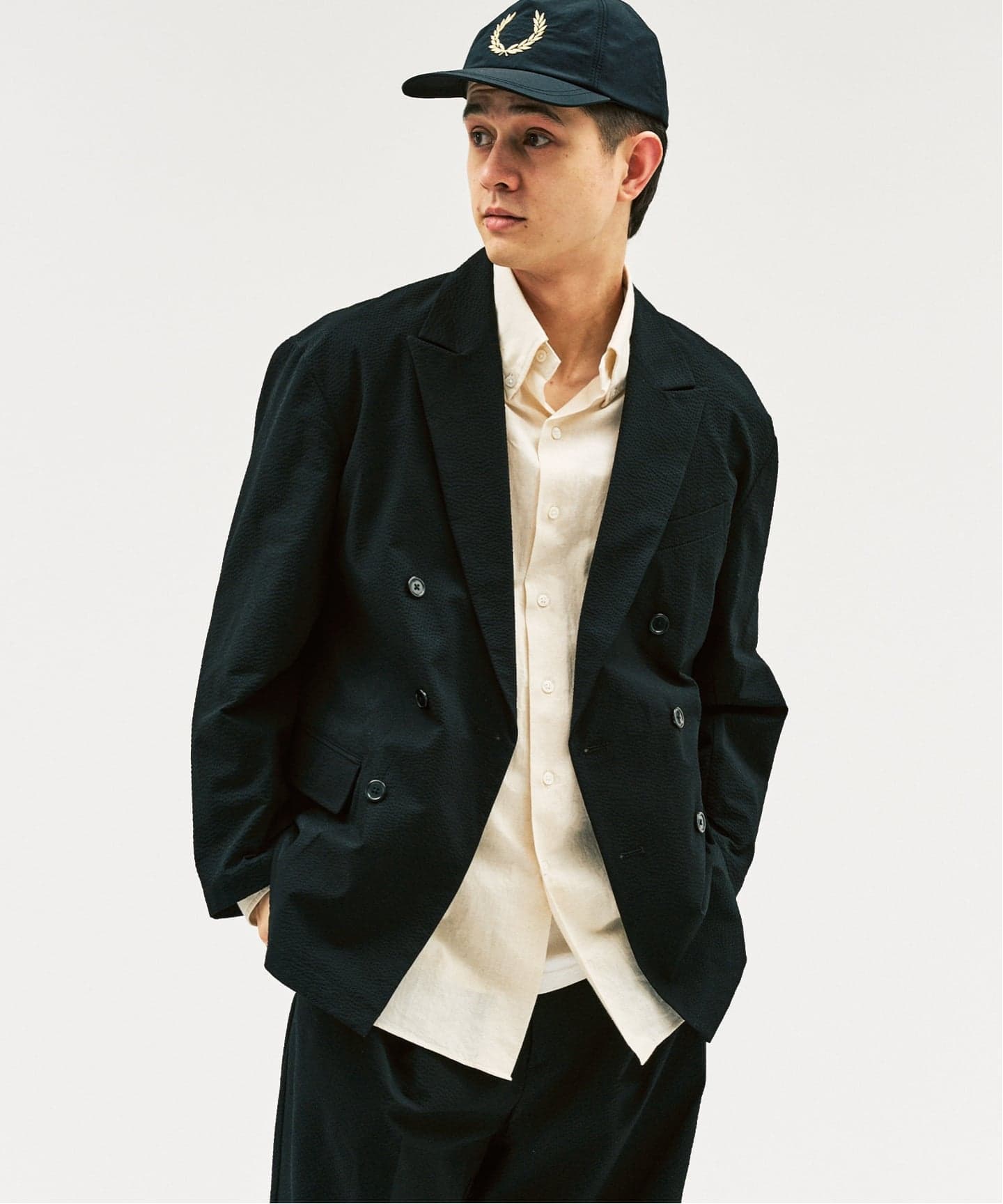 エディフィス　美品　ウール　リラックススーツ上下セット　ダークグリーン　Lサイズ エディフィス 美品ウール リラックススーツ ダークグリーン 上下セット