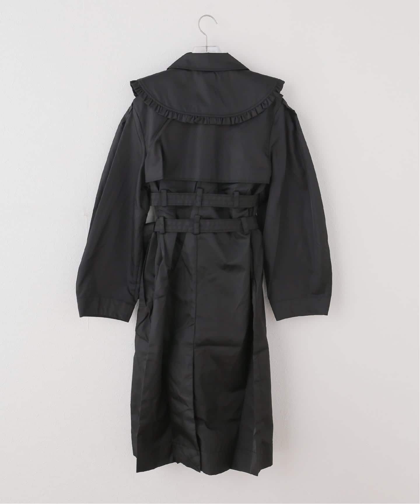 GANNI ガニー　ロングコート　ブラック GANNI / ガニー Duchesse Nylon Trenchcoat（トレンチコート）｜PULP
