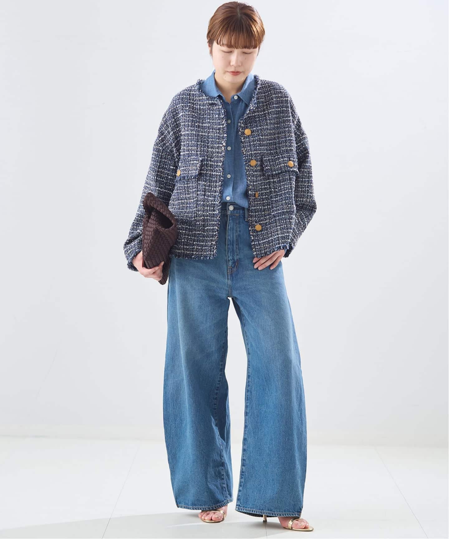 一部店舗&WEB限定】GIOLICATWEED ドルマンジャケット(ノーカラー 一部店舗&WEB限定】GIOLICATWEED ドルマンジャケット(ノーカラー