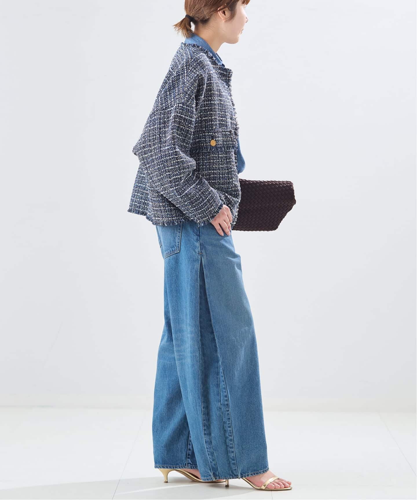 一部店舗＆WEB限定】GIOLICATWEED ドルマンジャケット（ノーカラー