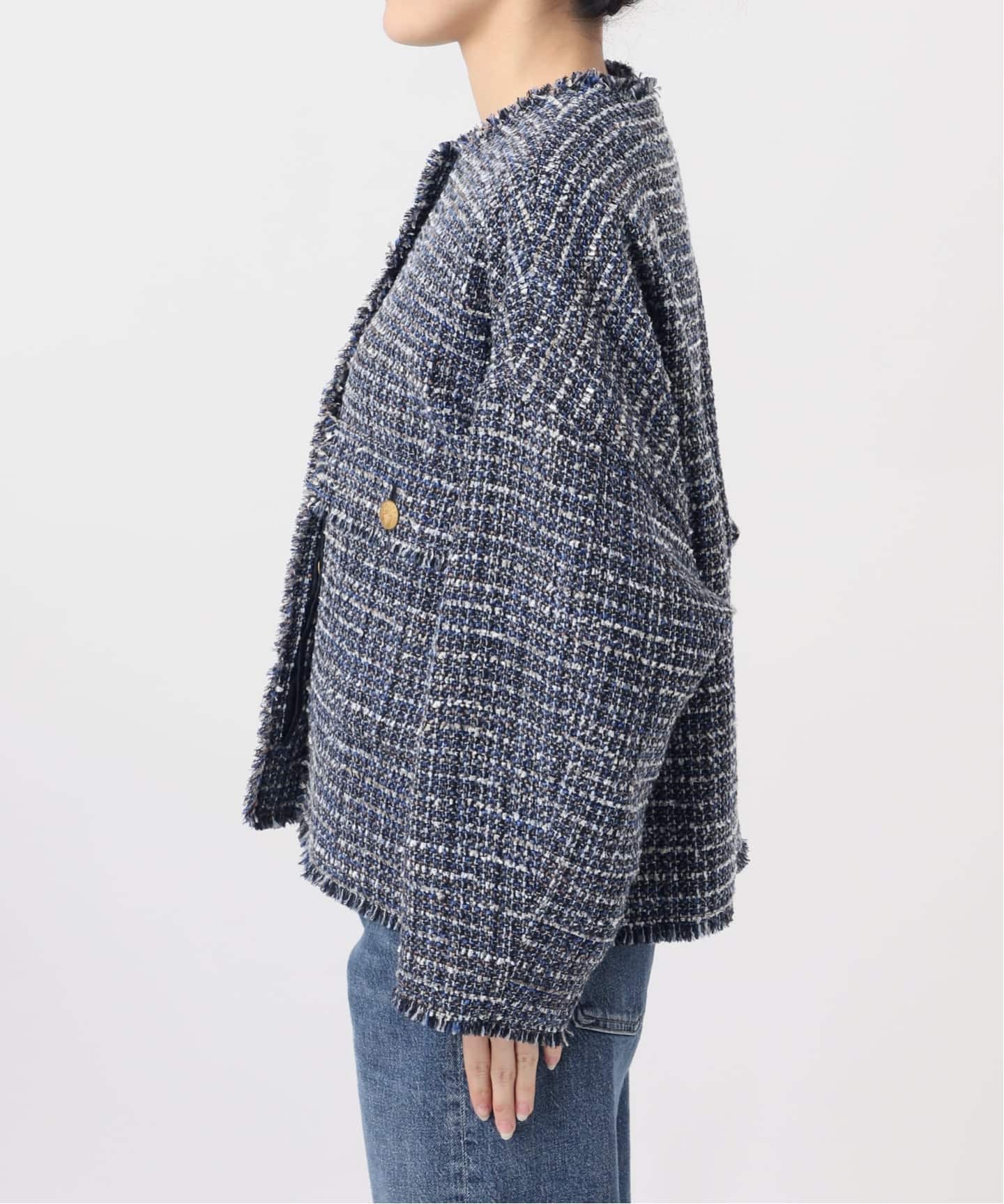 一部店舗＆WEB限定】GIOLICATWEED ドルマンジャケット（ノーカラー