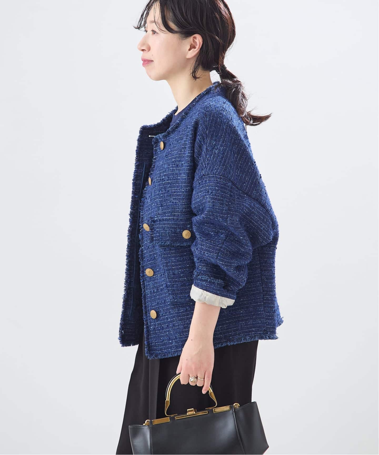 一部店舗＆WEB限定】GIOLICATWEED ドルマンジャケット 2（ノーカラー