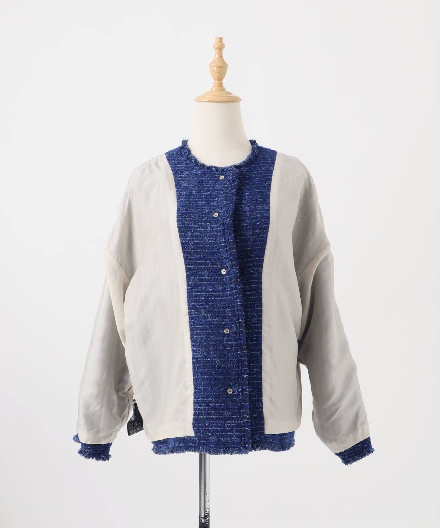 一部店舗＆WEB限定】GIOLICATWEED ドルマンジャケット 2（ノーカラー