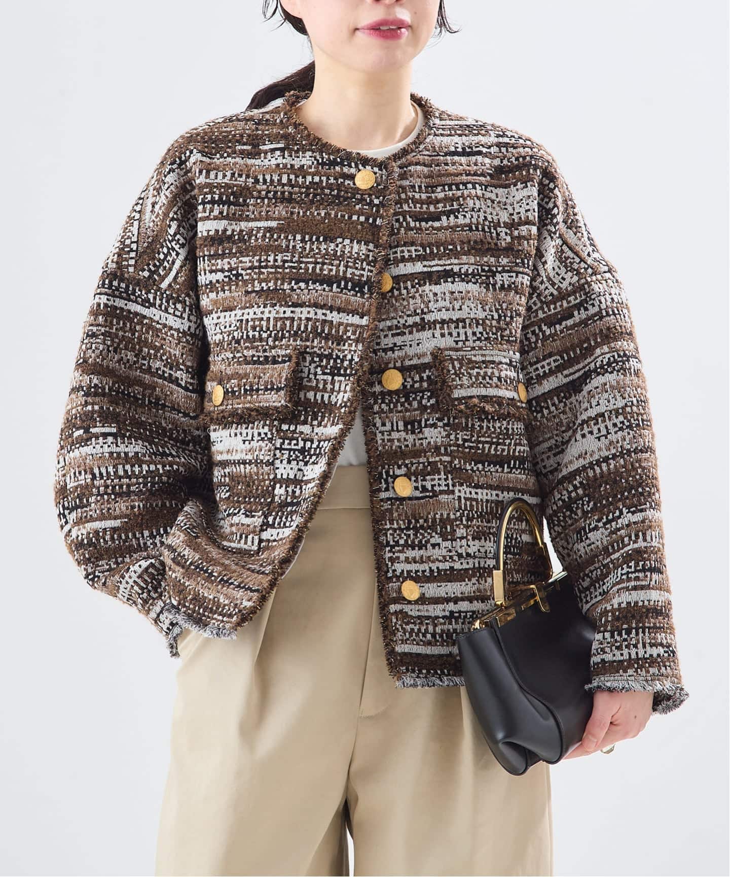 ジャーナルスタンダードレザージュ　GIOLICOTWEED ドルマンジャケット 予約》【一部店舗＆WEB限定】GIOLICATWEED ドルマンジャケット 2（ノー