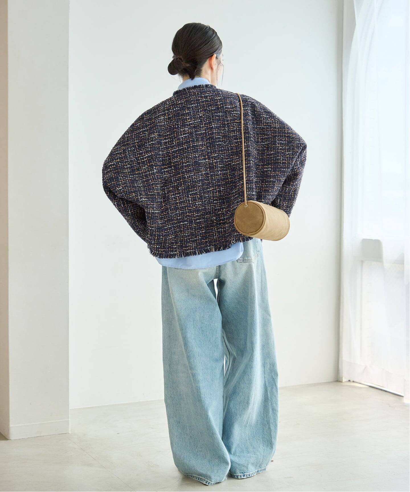 予約》GIOLICA TWEED ドルマンジャケット（ノーカラージャケット