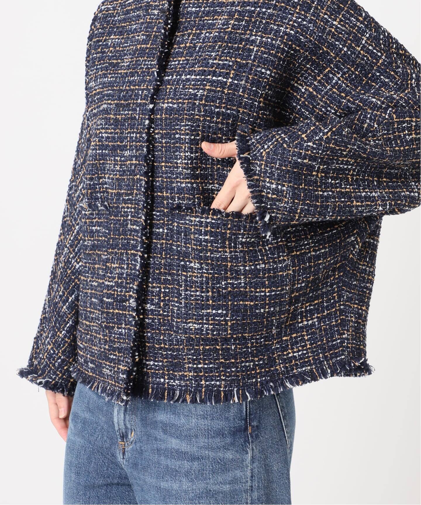 予約》GIOLICA TWEED ドルマンジャケット（ノーカラージャケット
