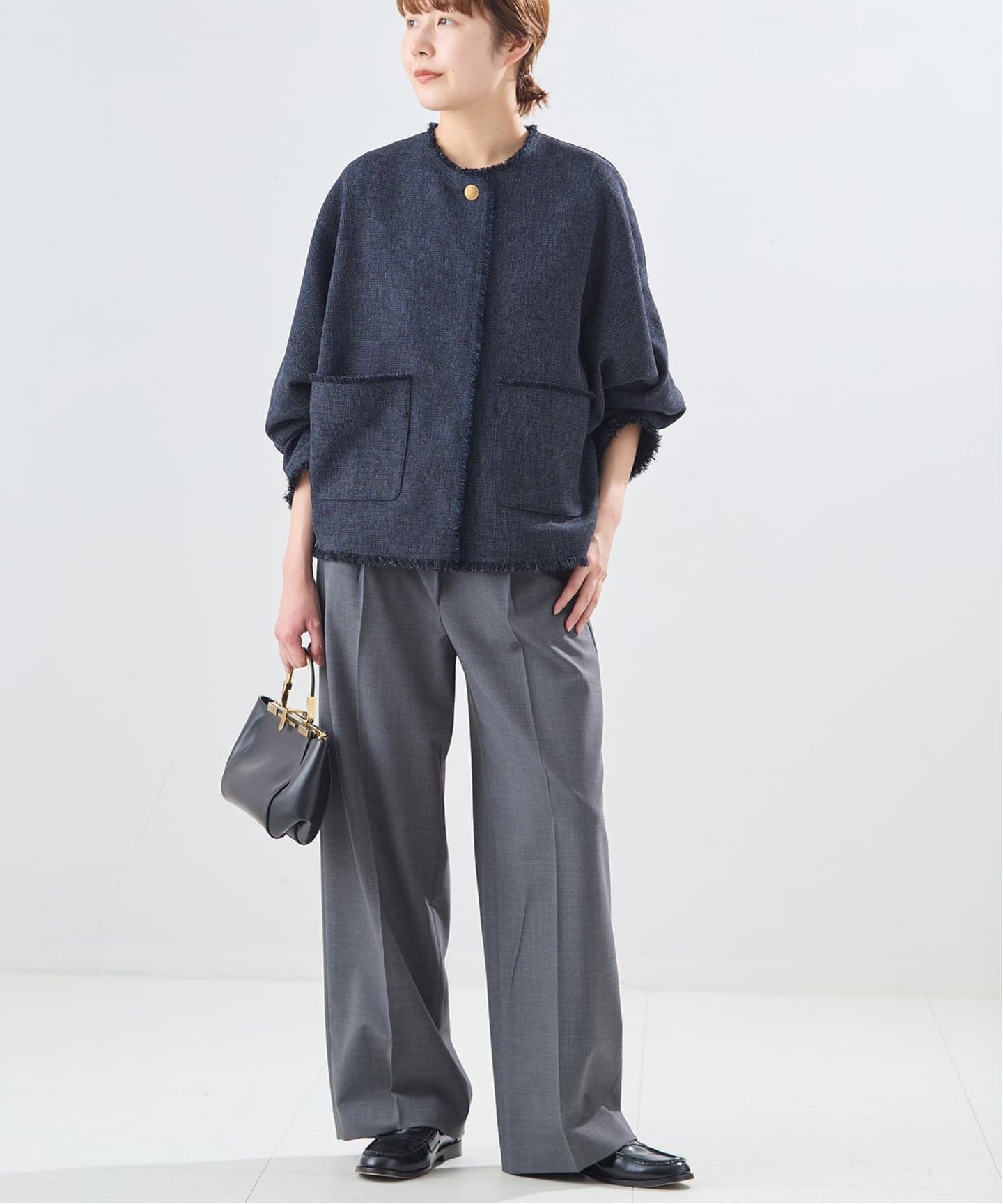 出品10/26まで★ジャーナルスタンダードレサージュ ツイードドルマンジャケット セール】《SP》TWEEDドルマンジャケット（ノーカラージャケット