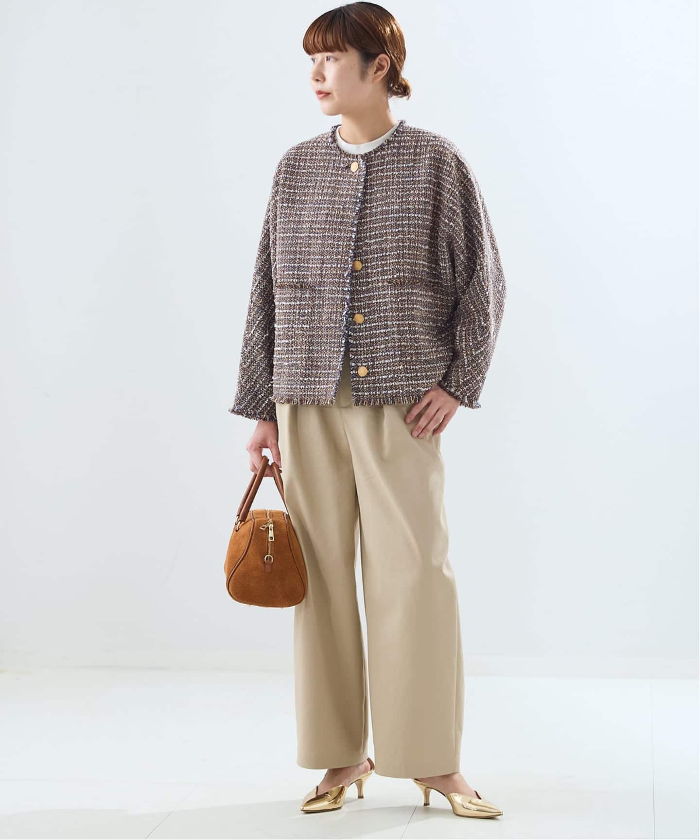 予約》GIOLICATWEED ドルマンジャケット 2（ノーカラージャケット