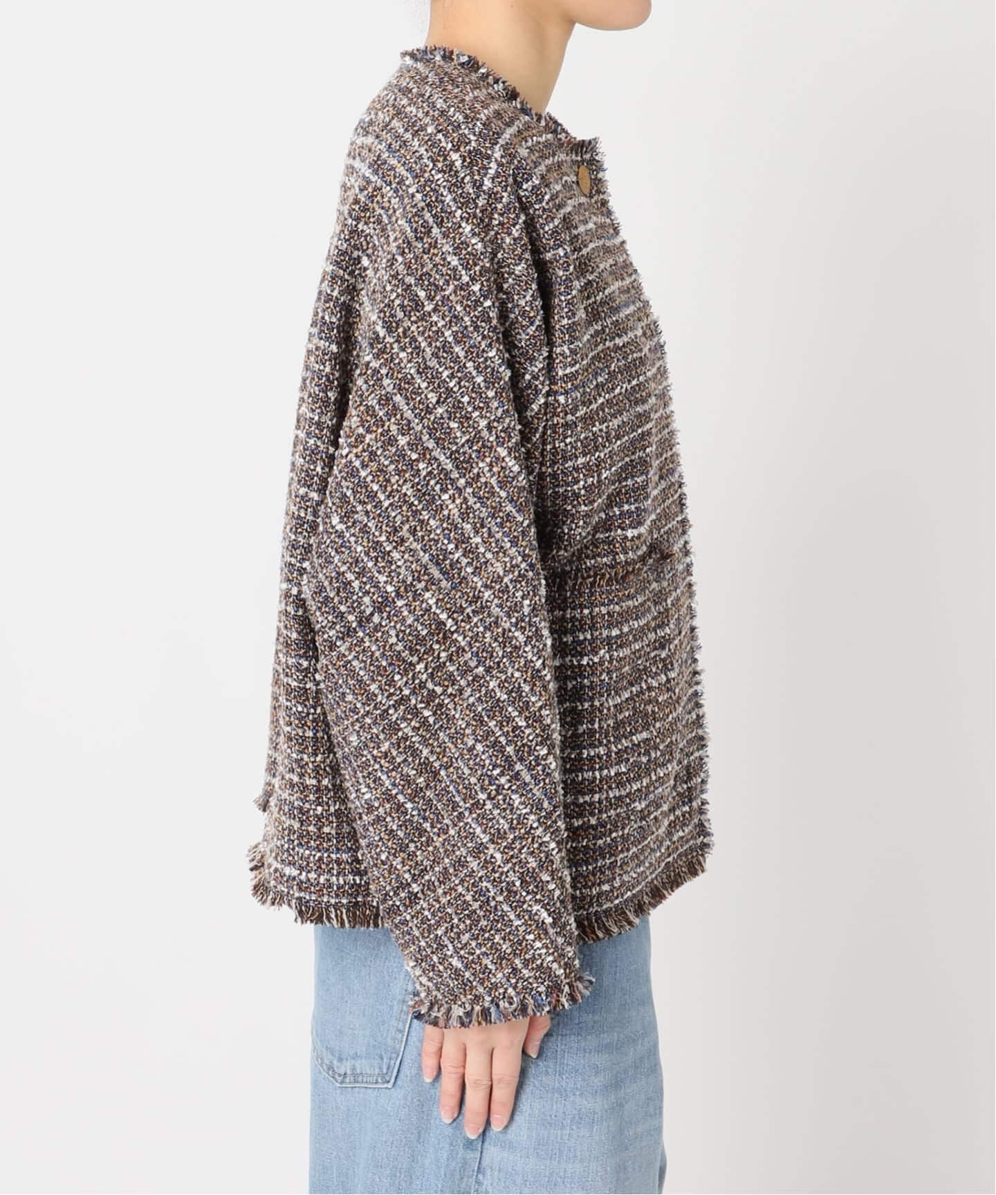 出品10/26まで★ジャーナルスタンダードレサージュ ツイードドルマンジャケット 予約》GIOLICATWEED ドルマンジャケット（ノーカラージャケット