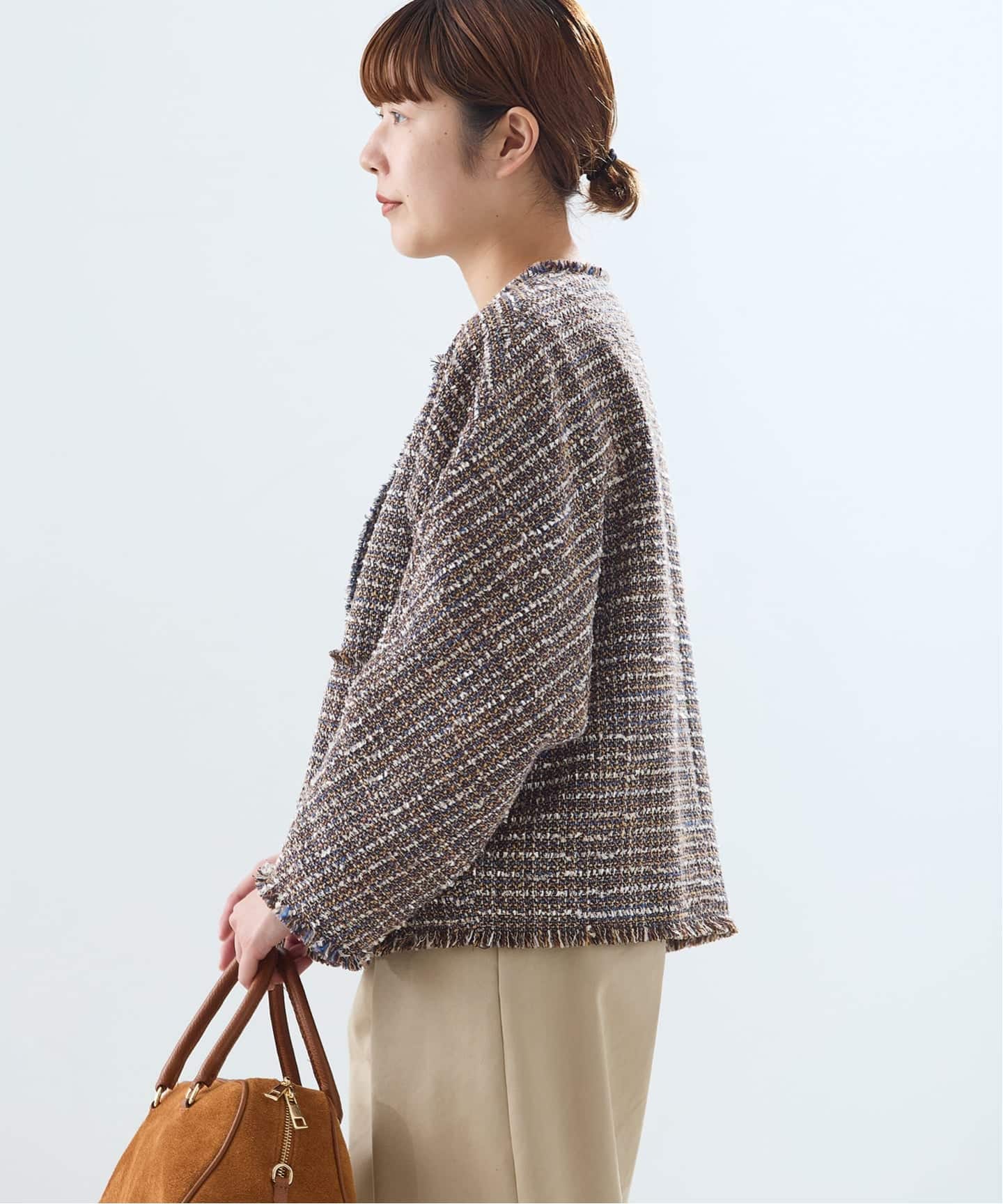 追加5》GIOLICATWEED ドルマンジャケット（ノーカラージャケット