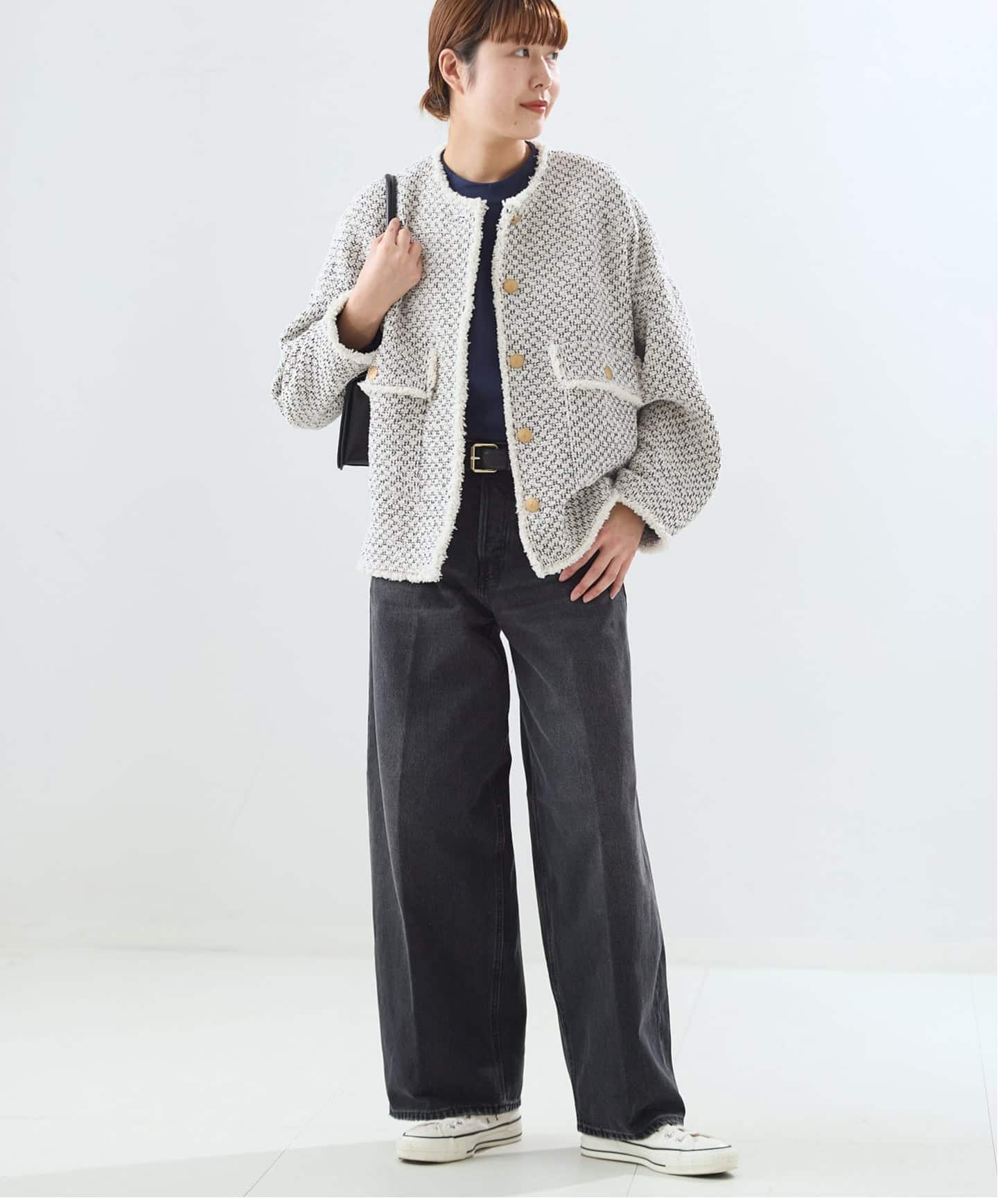 予約》GIOLICATWEED ドルマンジャケット（ノーカラージャケット