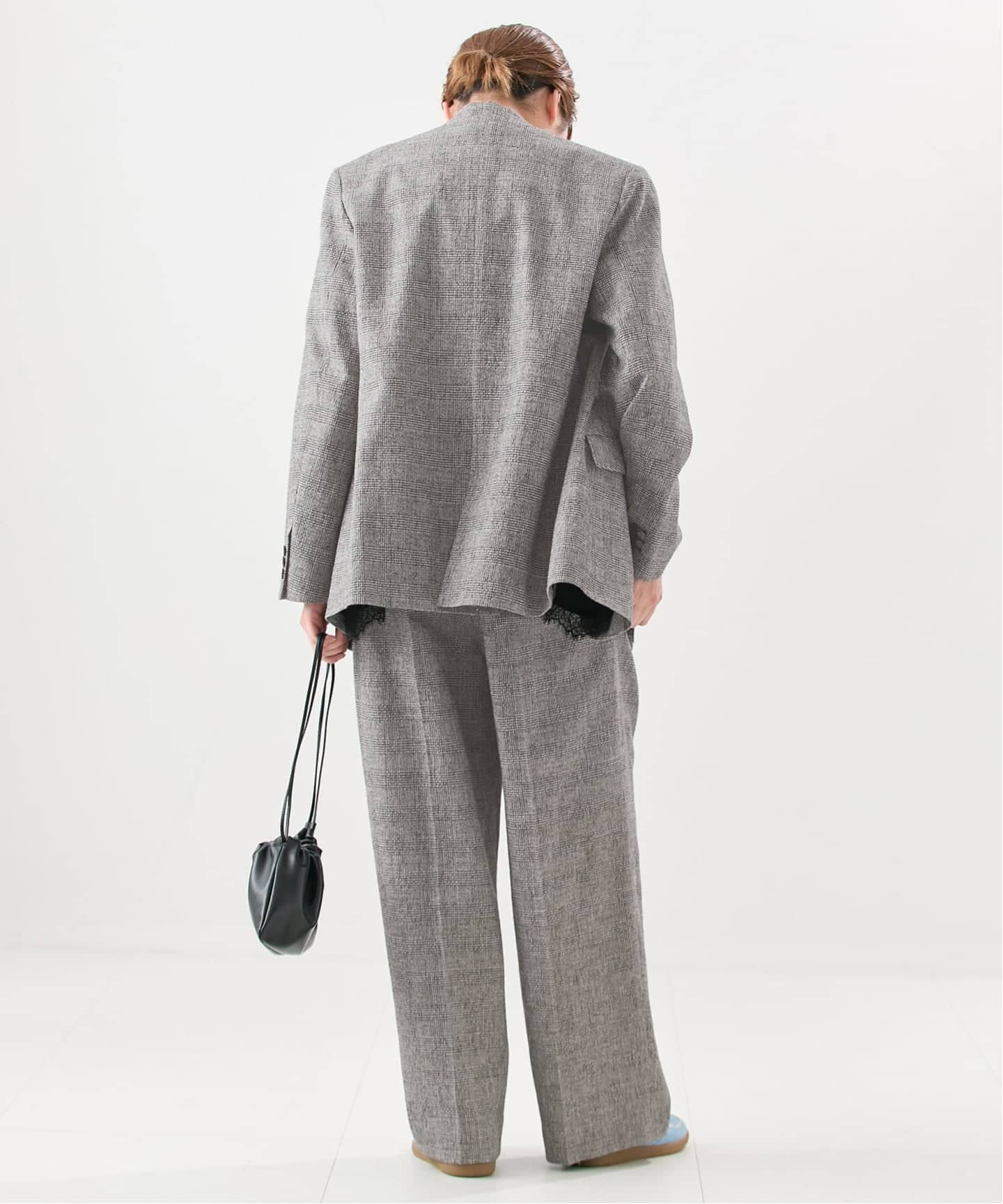 ツイードグレンチェックジャケット（ノーカラージャケット）｜JOURNAL