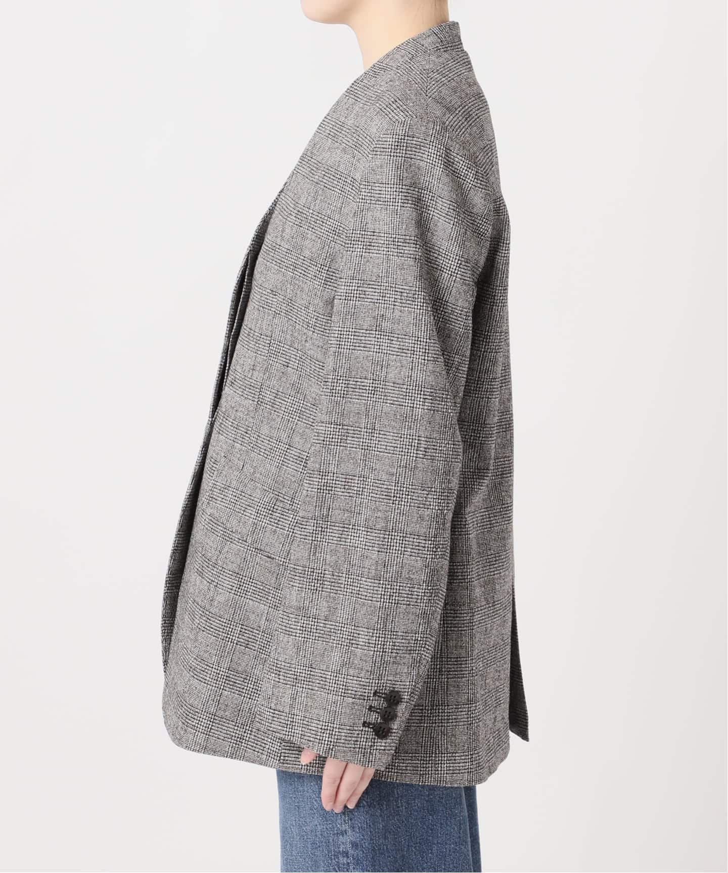 ツイードグレンチェックジャケット（ノーカラージャケット）｜JOURNAL