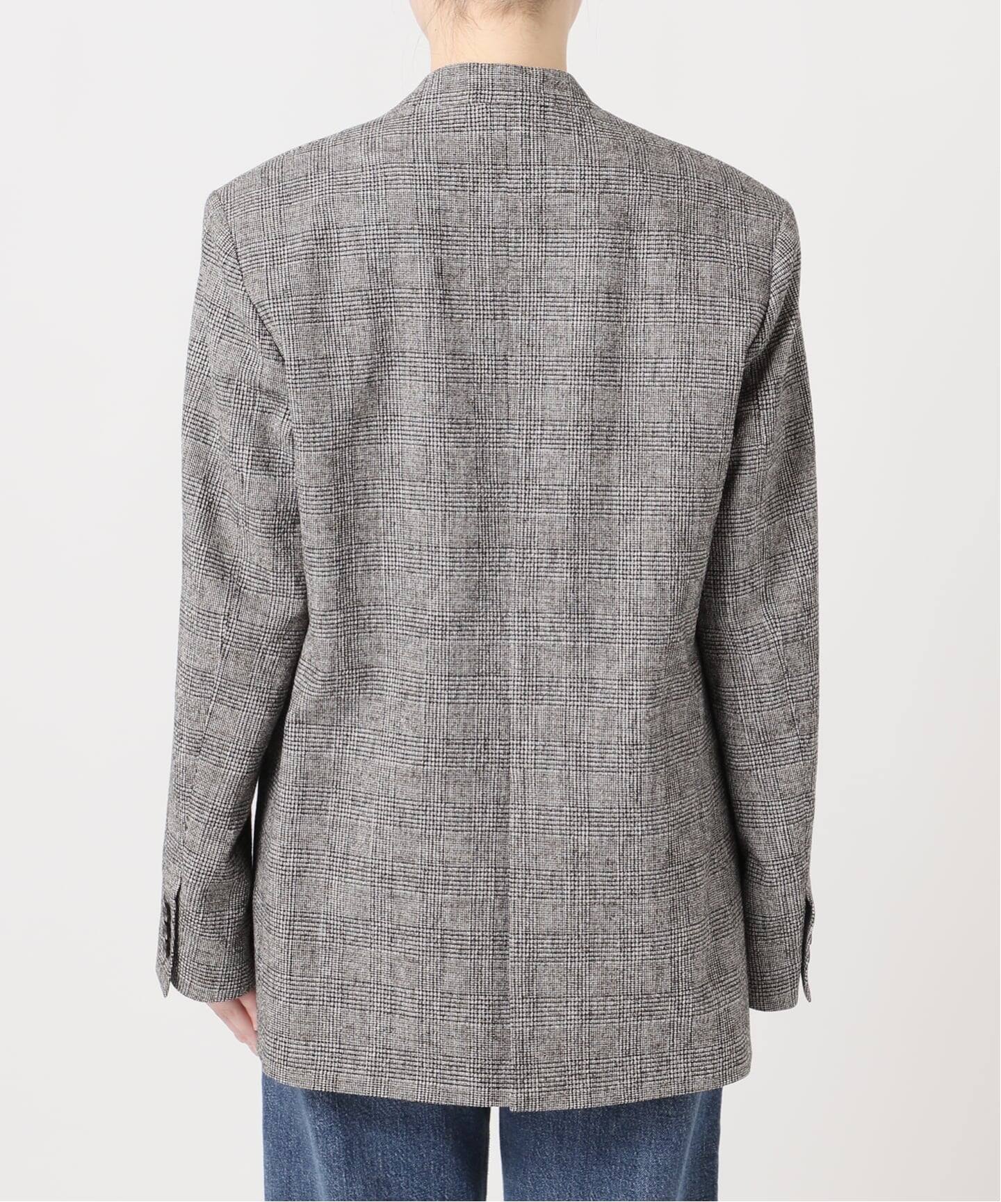 ツイードグレンチェックジャケット（ノーカラージャケット）｜JOURNAL