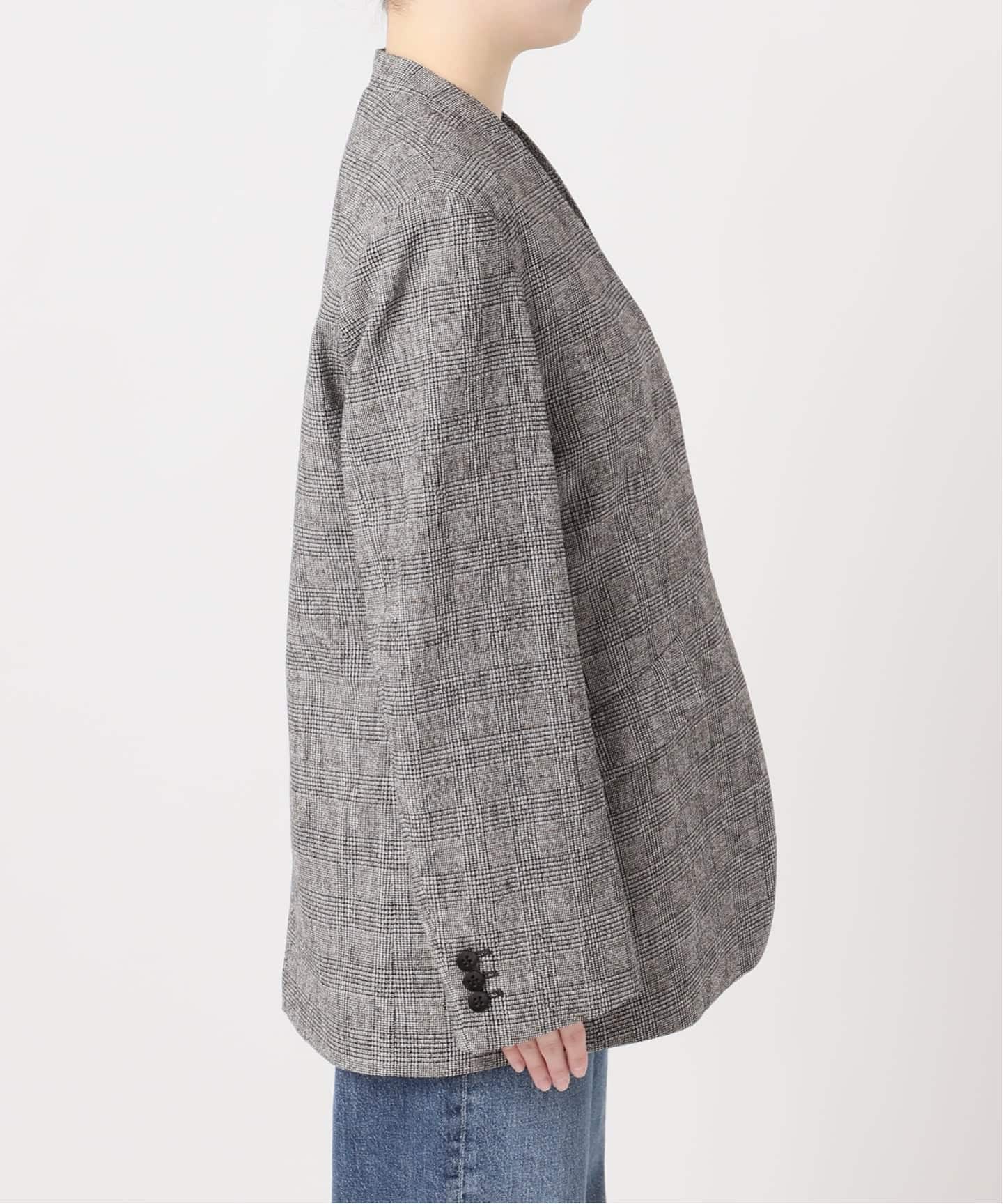 ツイードグレンチェックジャケット（ノーカラージャケット）｜JOURNAL