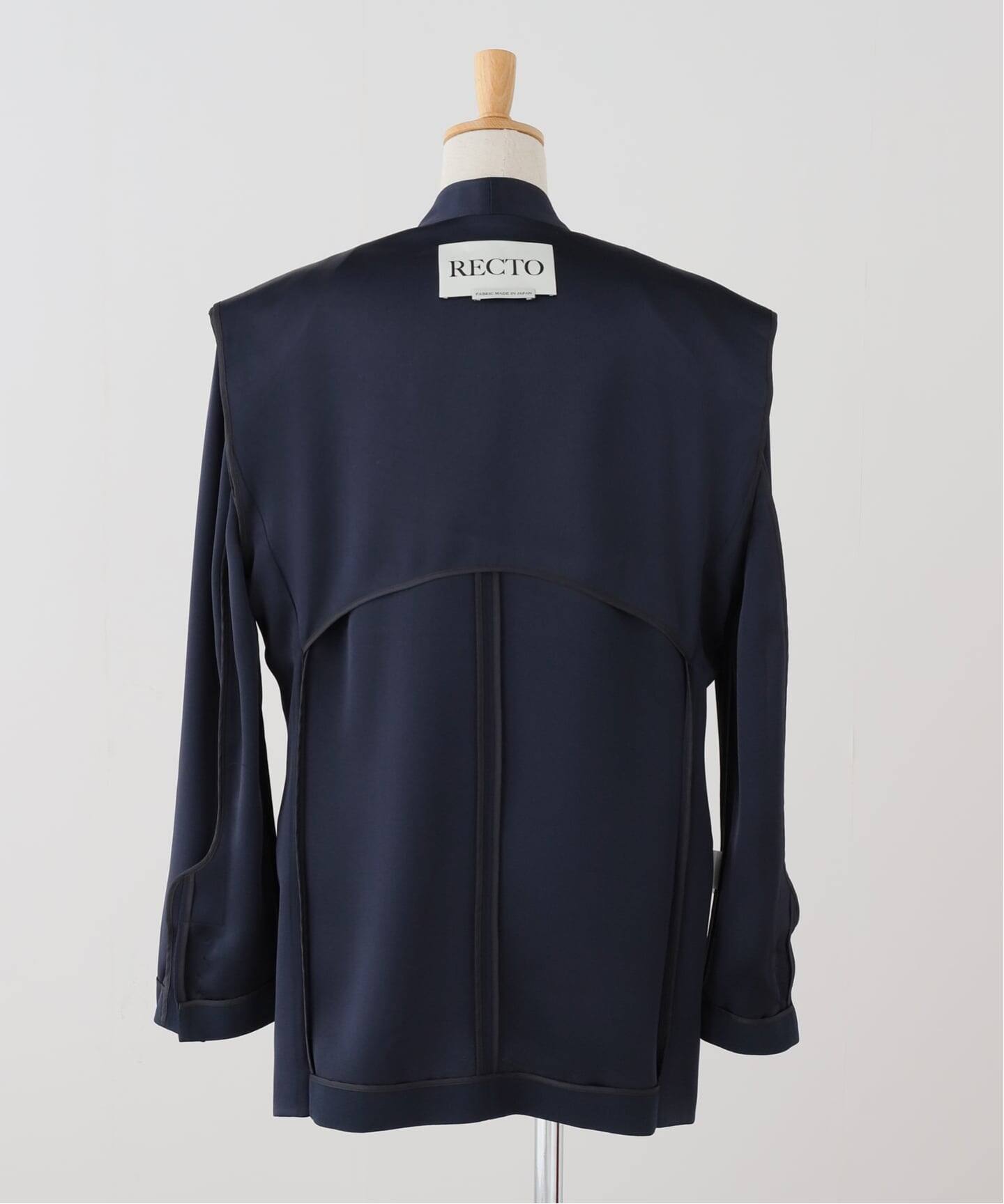ネイビー ウール レザー ジャケット BUT WIN RECTO/レクト FLUID SUIT JACKET (NAVY) ジャケット RW26SWJK001NV