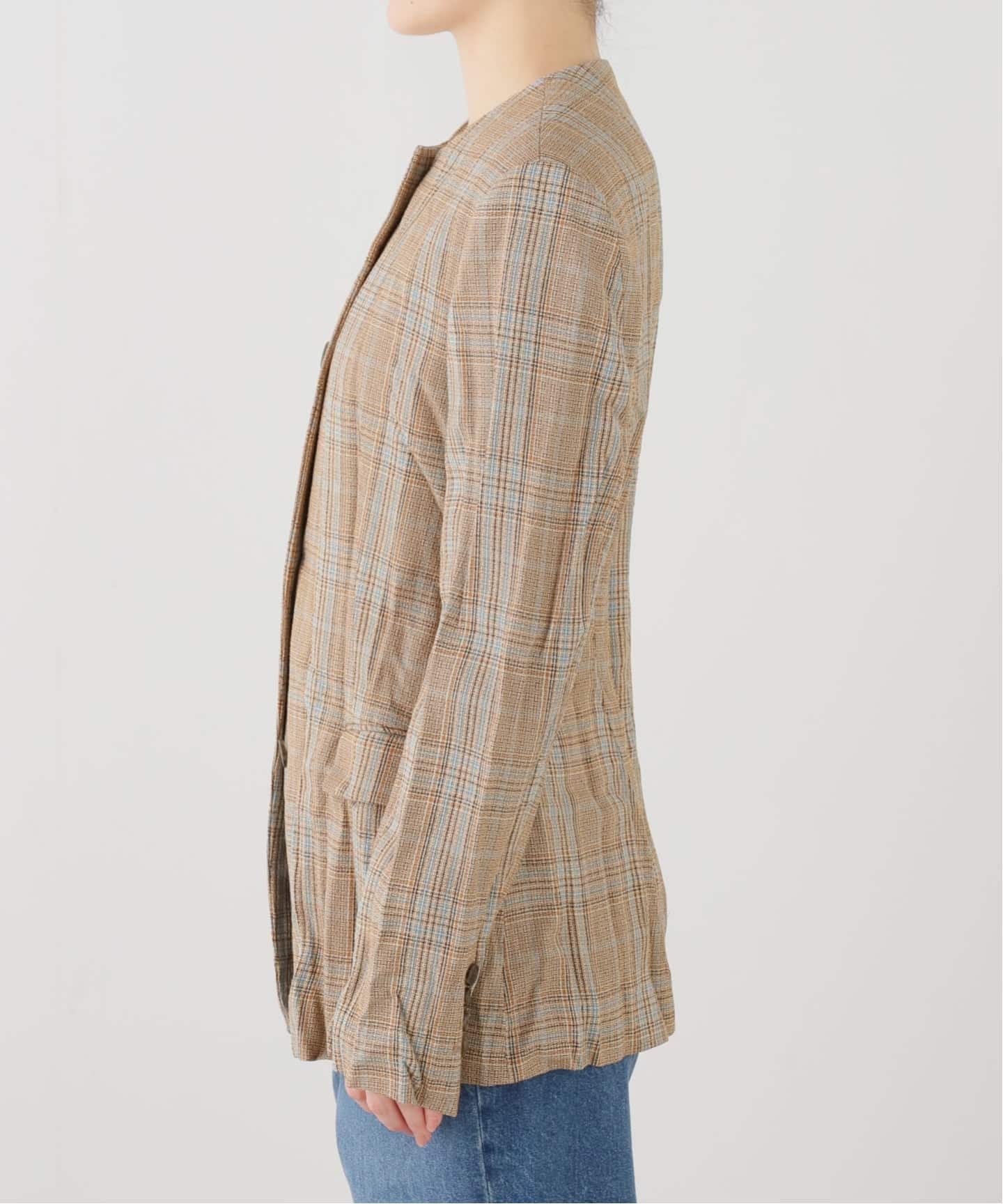 RECTO/レクト CLINKLE VINTAGE CHECK JACKET (CAMEL) ジャケット