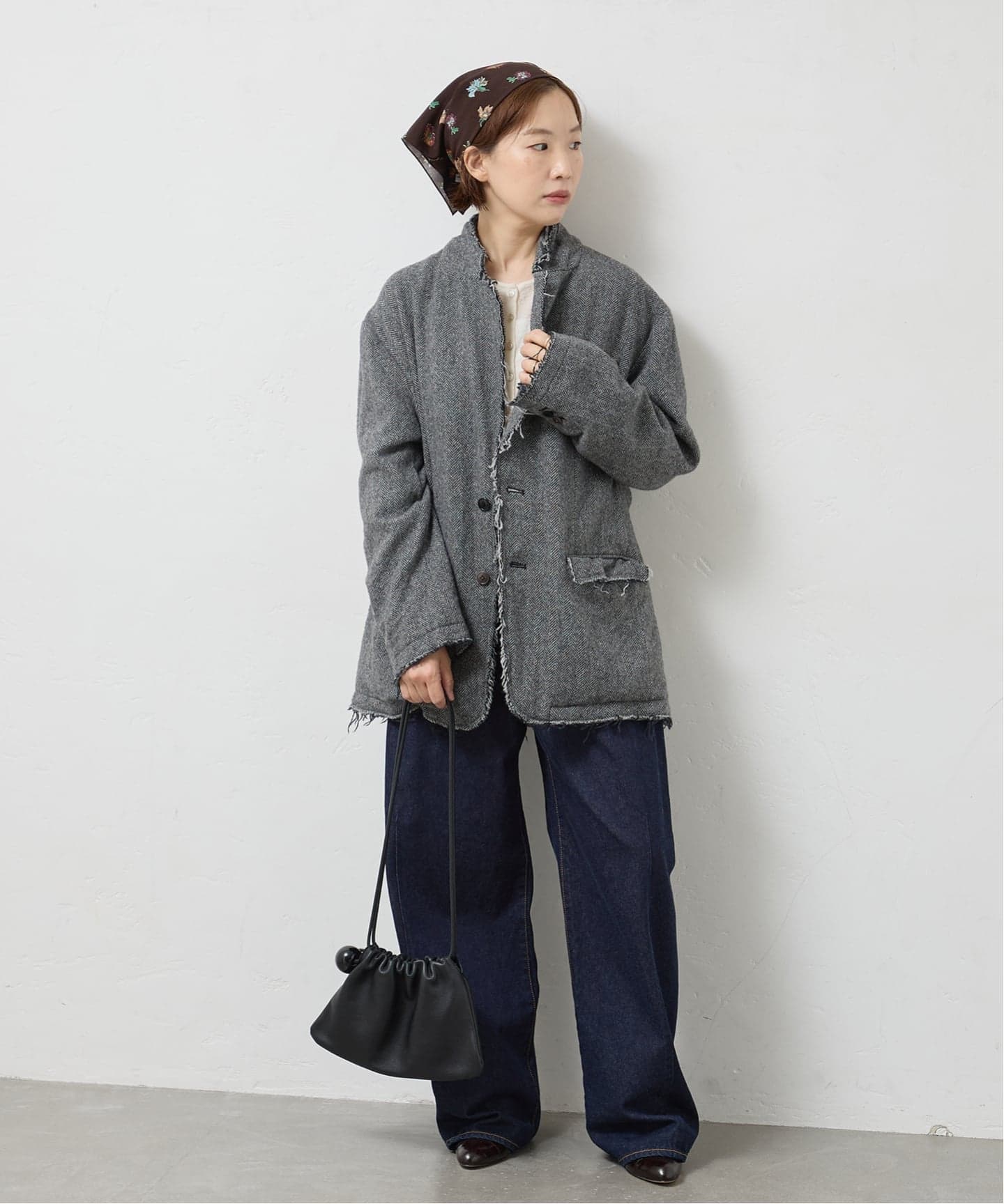 JANE SMITH/ジェーンスミス GARMENT WASHED SILKNEP TWEED ジャケット