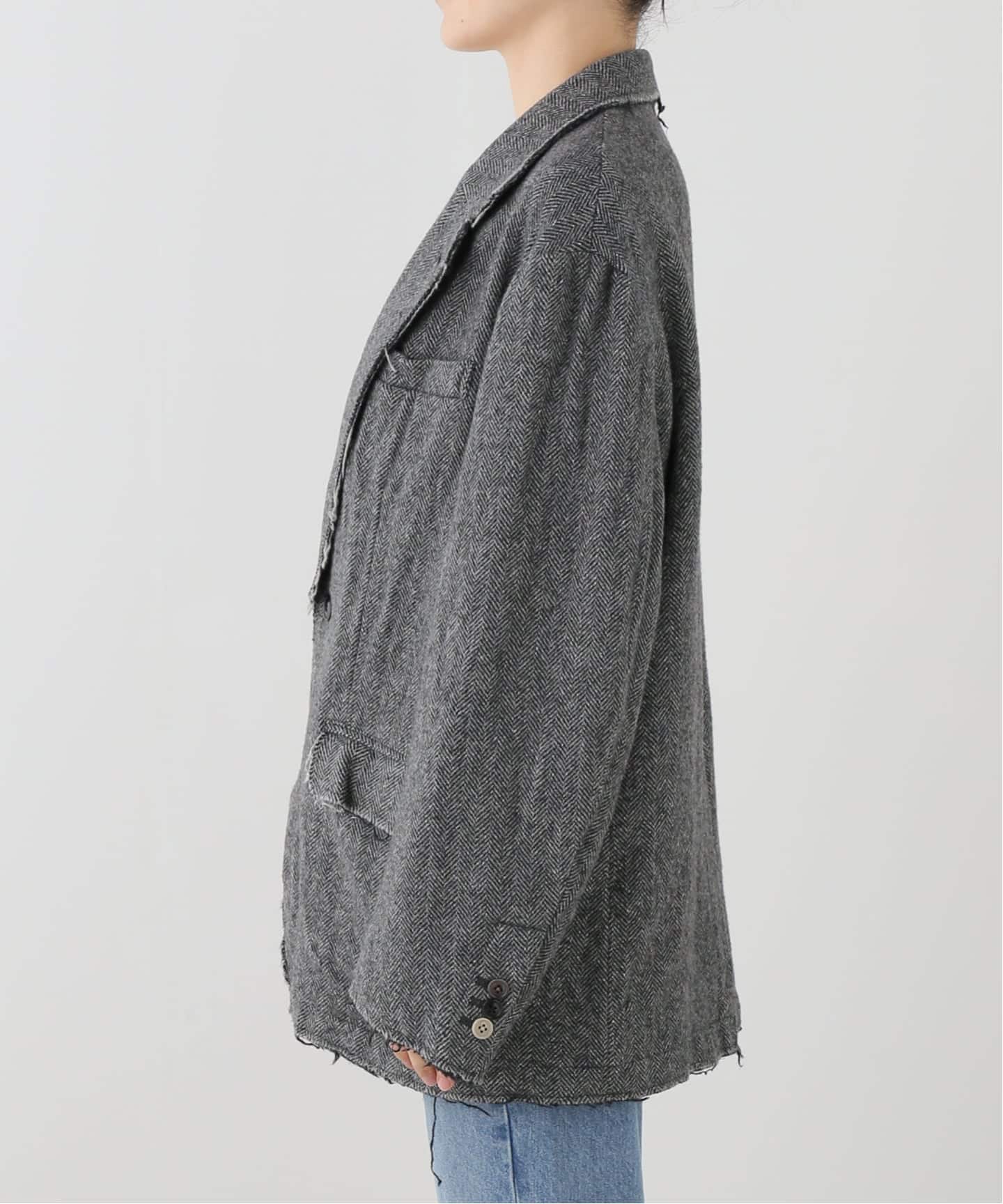JANE SMITH/ジェーンスミス GARMENT WASHED SILKNEP TWEED ジャケット