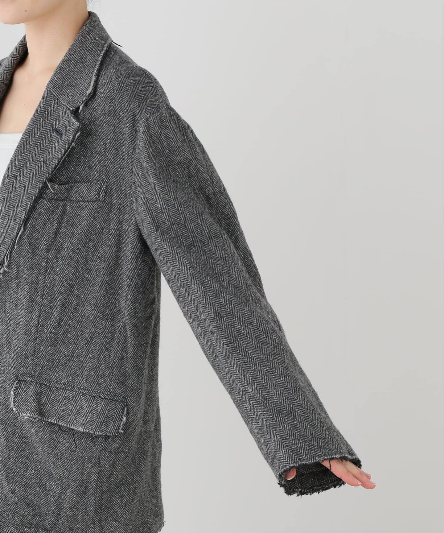 JANE SMITH/ジェーンスミス GARMENT WASHED SILKNEP TWEED ジャケット