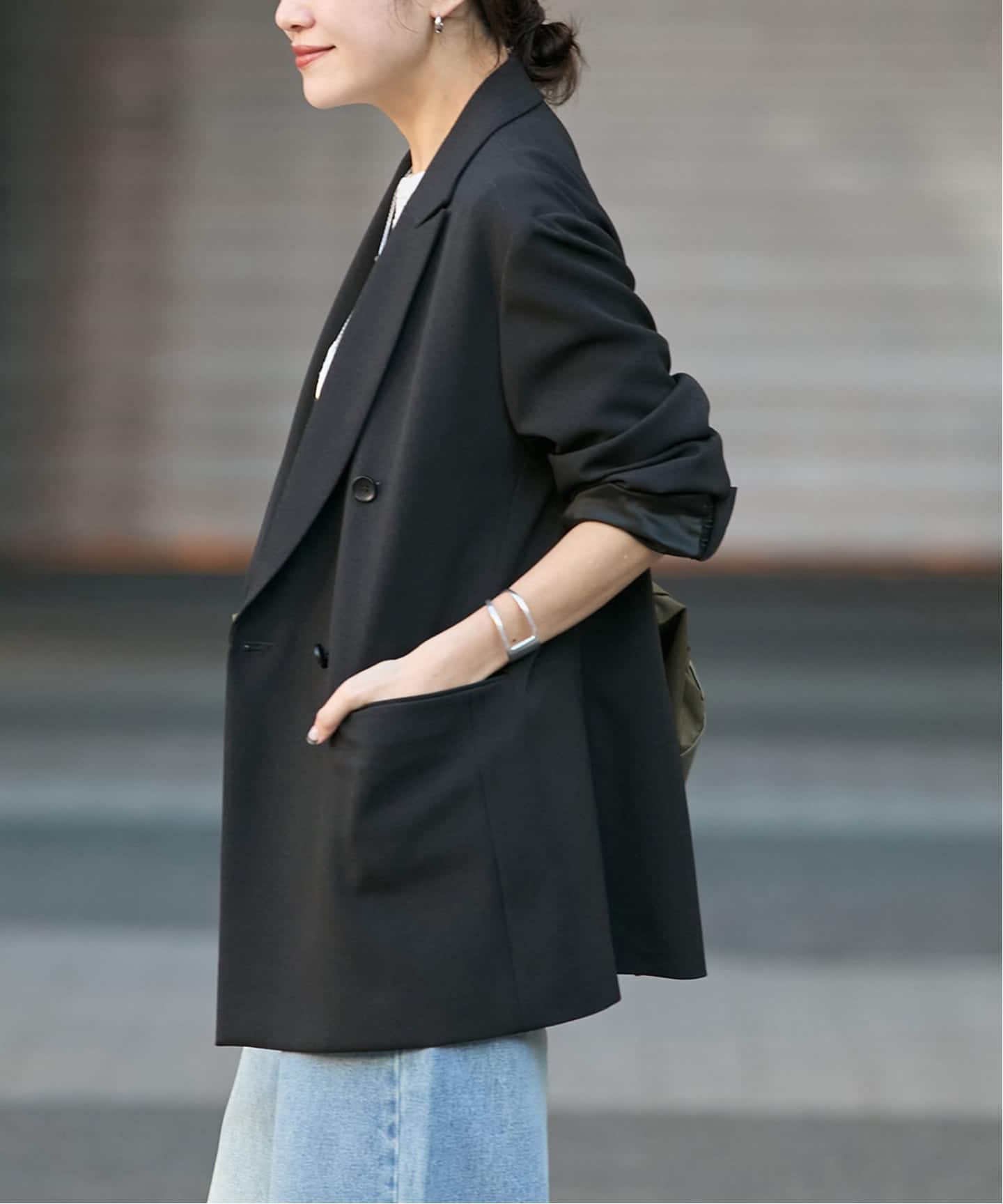 追加》ウールライクストレッチジャケット（テーラードジャケット