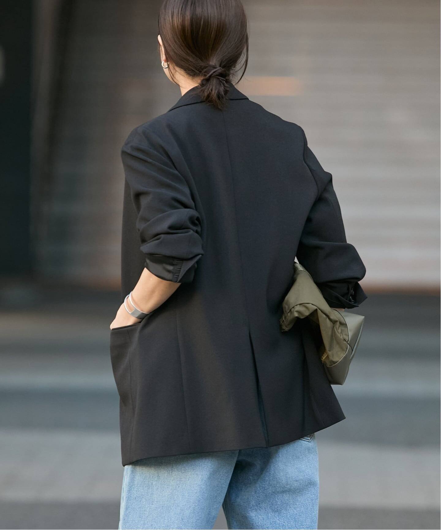 追加》ウールライクストレッチジャケット（テーラードジャケット