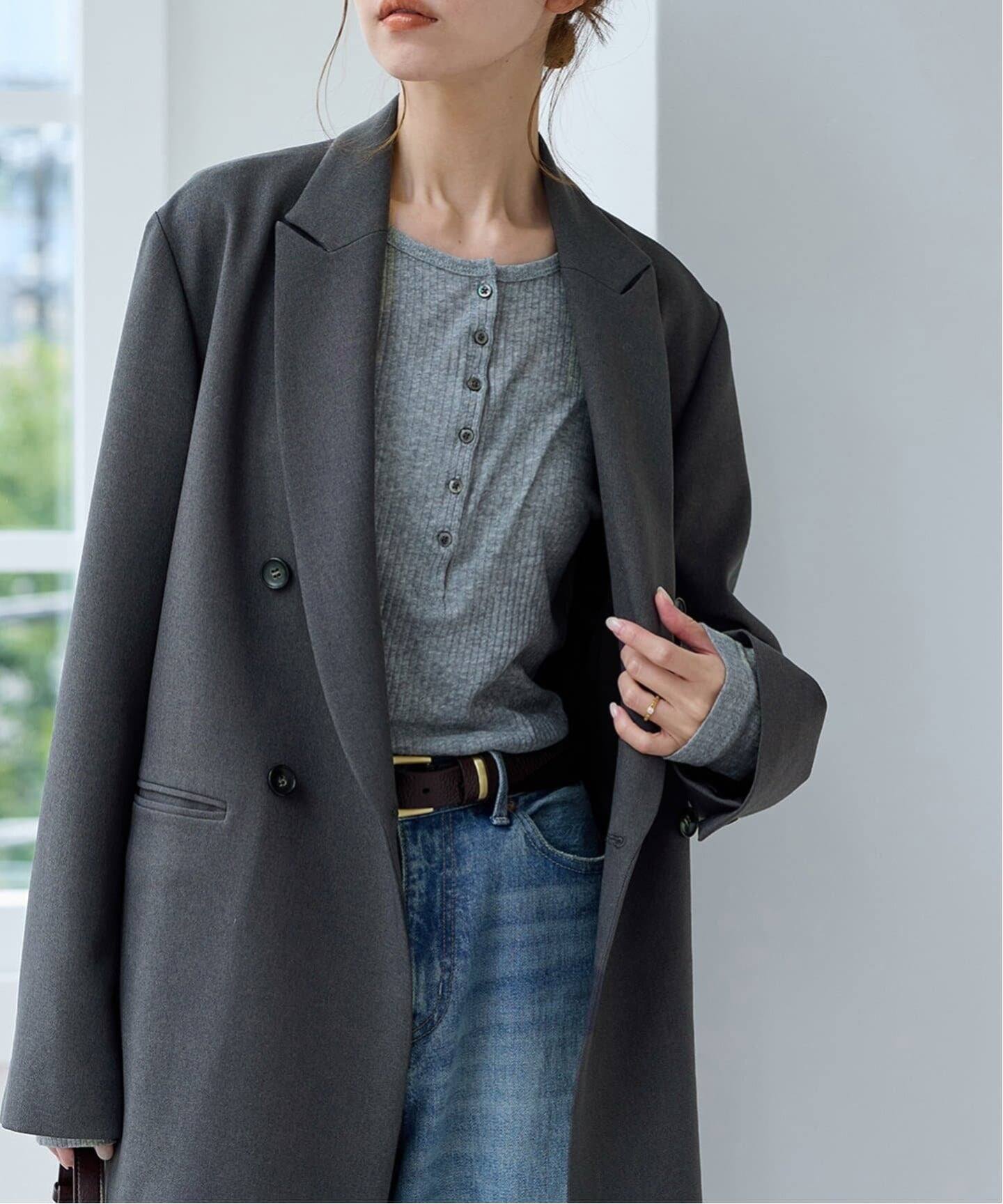追加》ウールライクストレッチジャケット（テーラードジャケット
