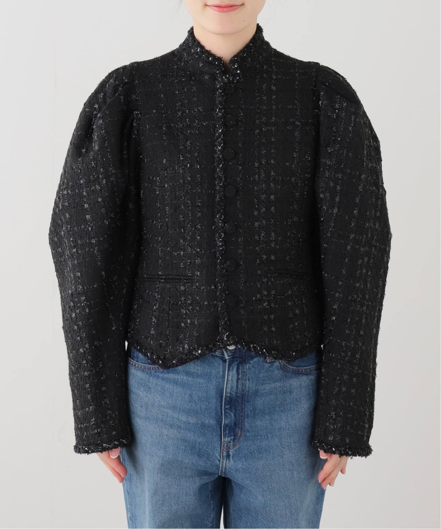 VIVIANO / ヴィヴィアーノ】 TWEED COL MONTANT JACKET（テーラード