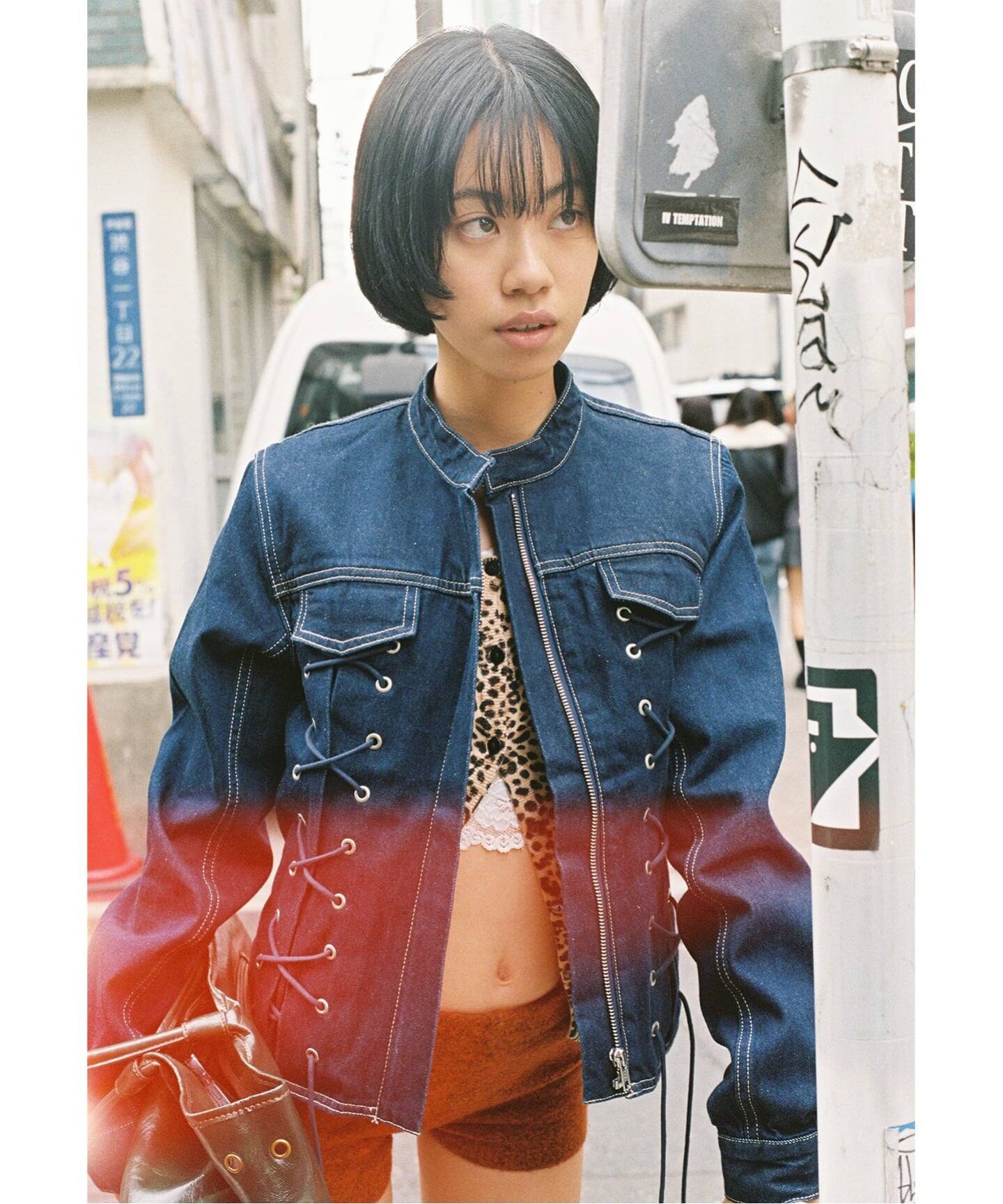 レースアップデニムジャケット（デニムジャケット）｜Oriens JOURNAL