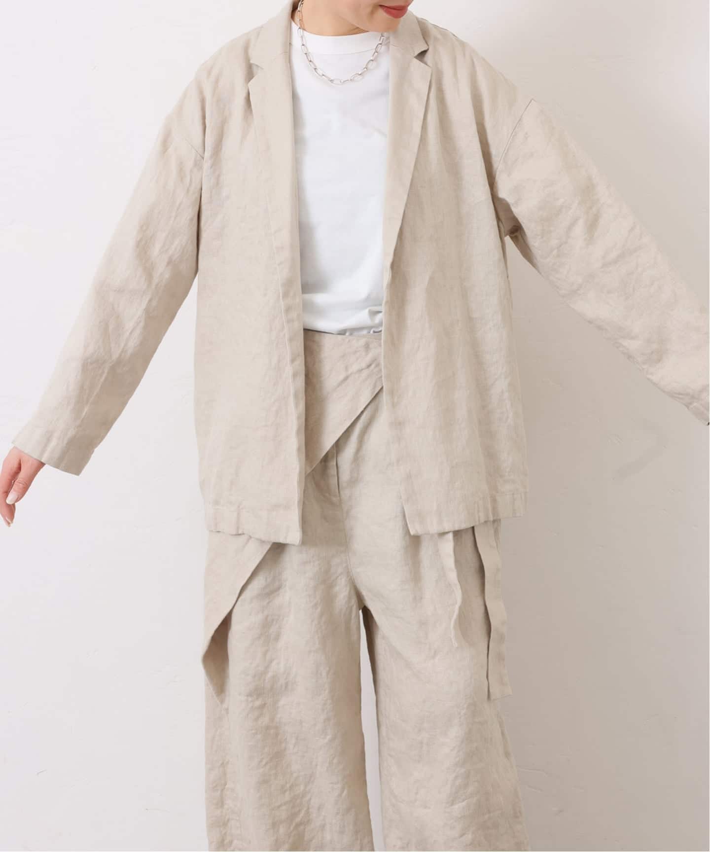 予約》フレンチリネンツイル テーラージャケット（テーラード