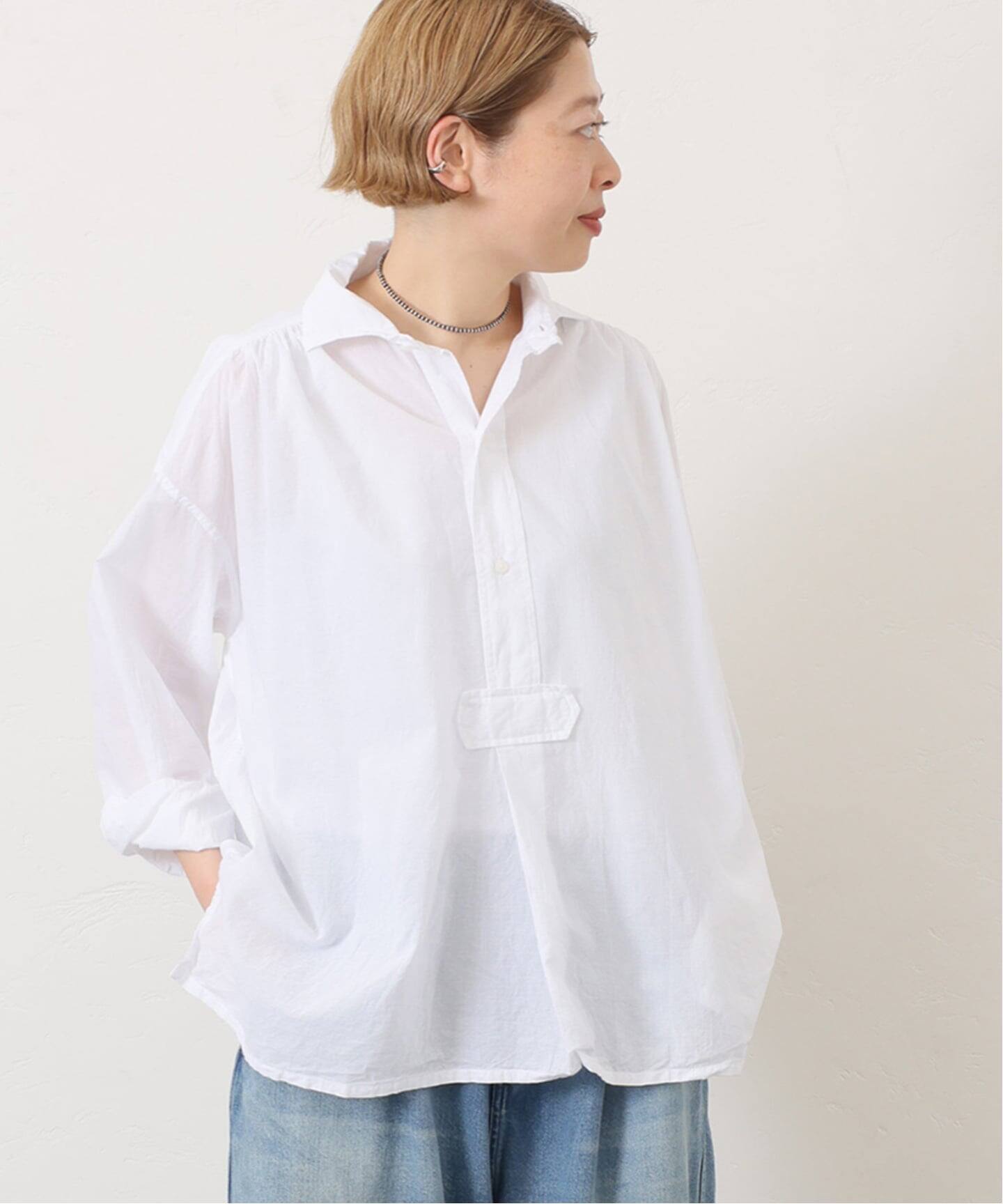 ARMEN】 COTTON WORK GATHERED SHIRT（シャツ／ブラウス）｜journal 