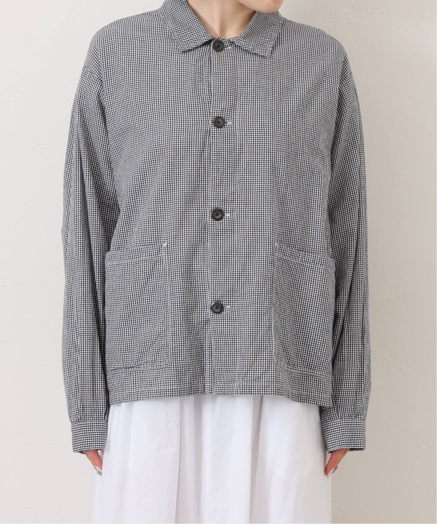 ARMEN】 SEERSUCKER GINGHAM WORK JACKET(その他ジャケット・スーツ ARMEN】 SEERSUCKER GINGHAM WORK JACKET(その他ジャケット・スーツ
