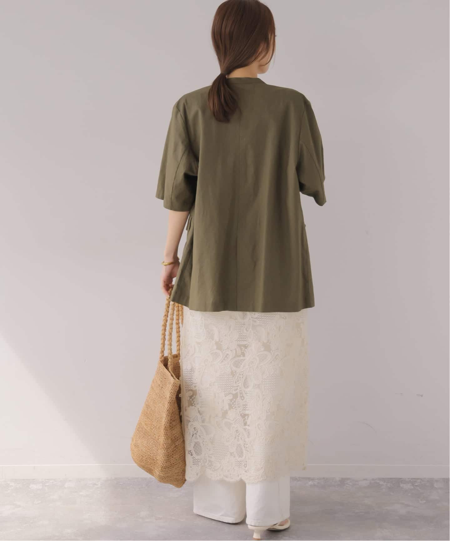手洗い可］リネンコットンハーフスリーブジャケット（その他ジャケット