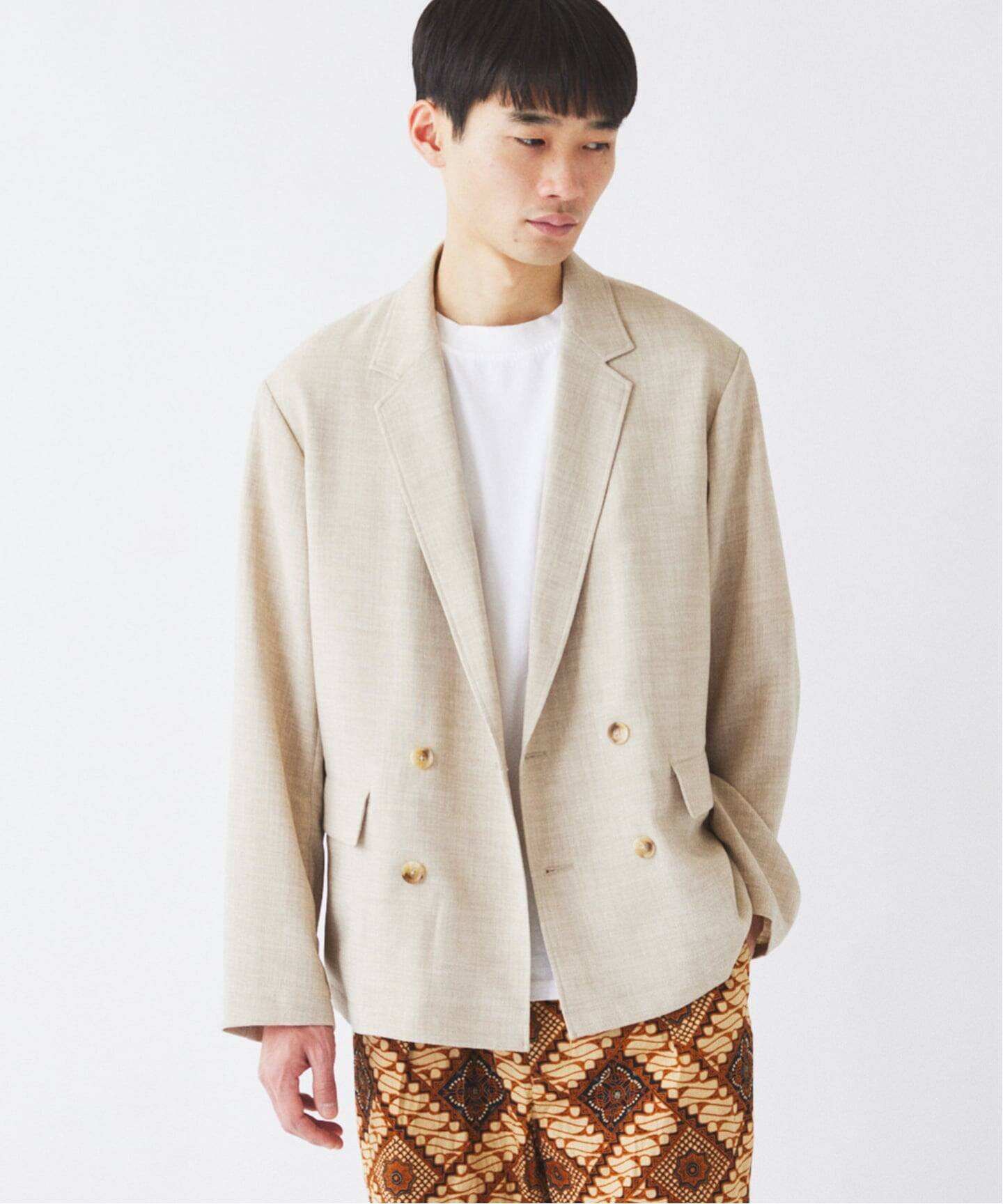 テックキャンバス ダブルプレスト ジャケット(セットアップ対応可能