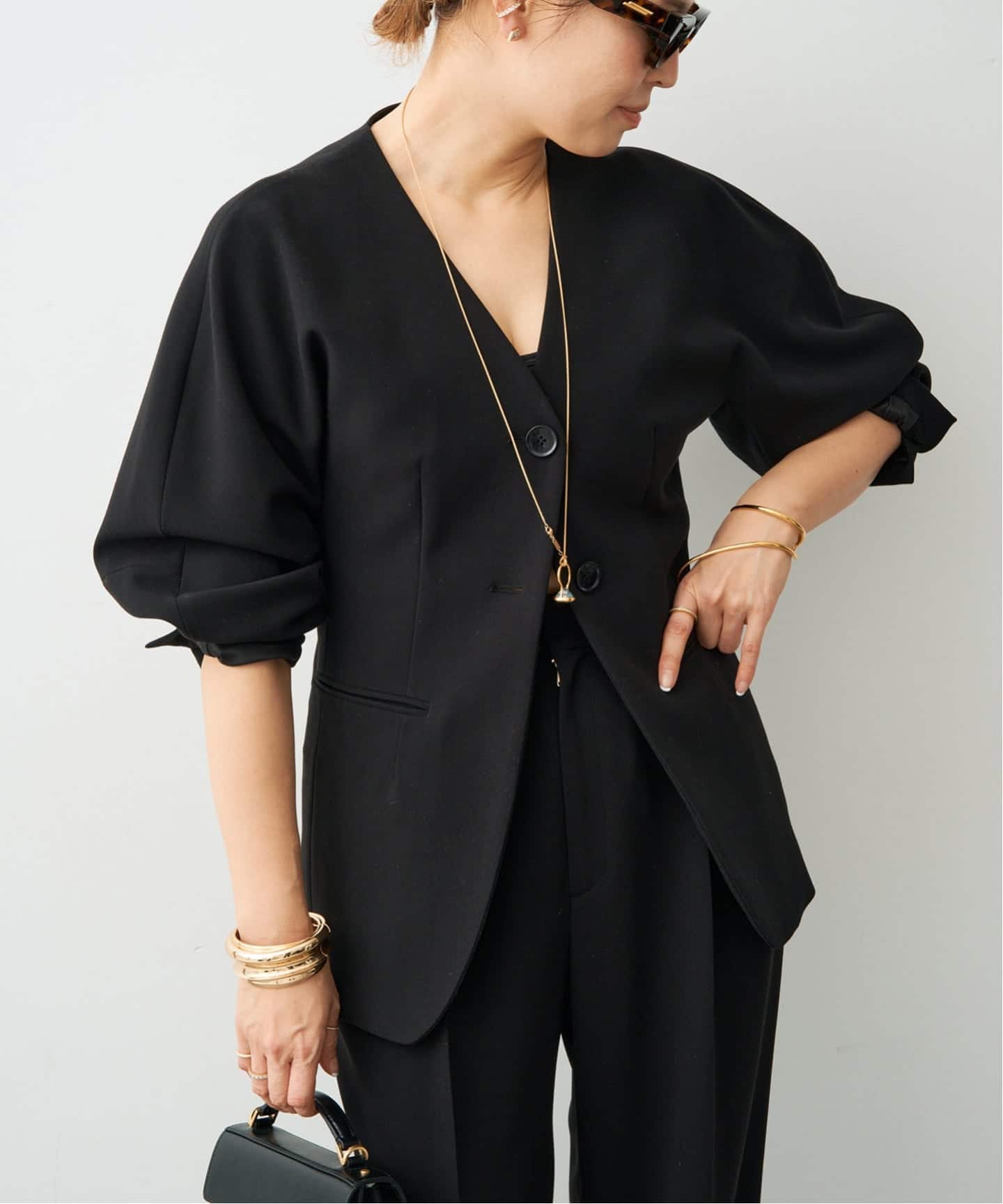 CELERI ノーカラー ジャケット（ノーカラージャケット）｜Deuxieme