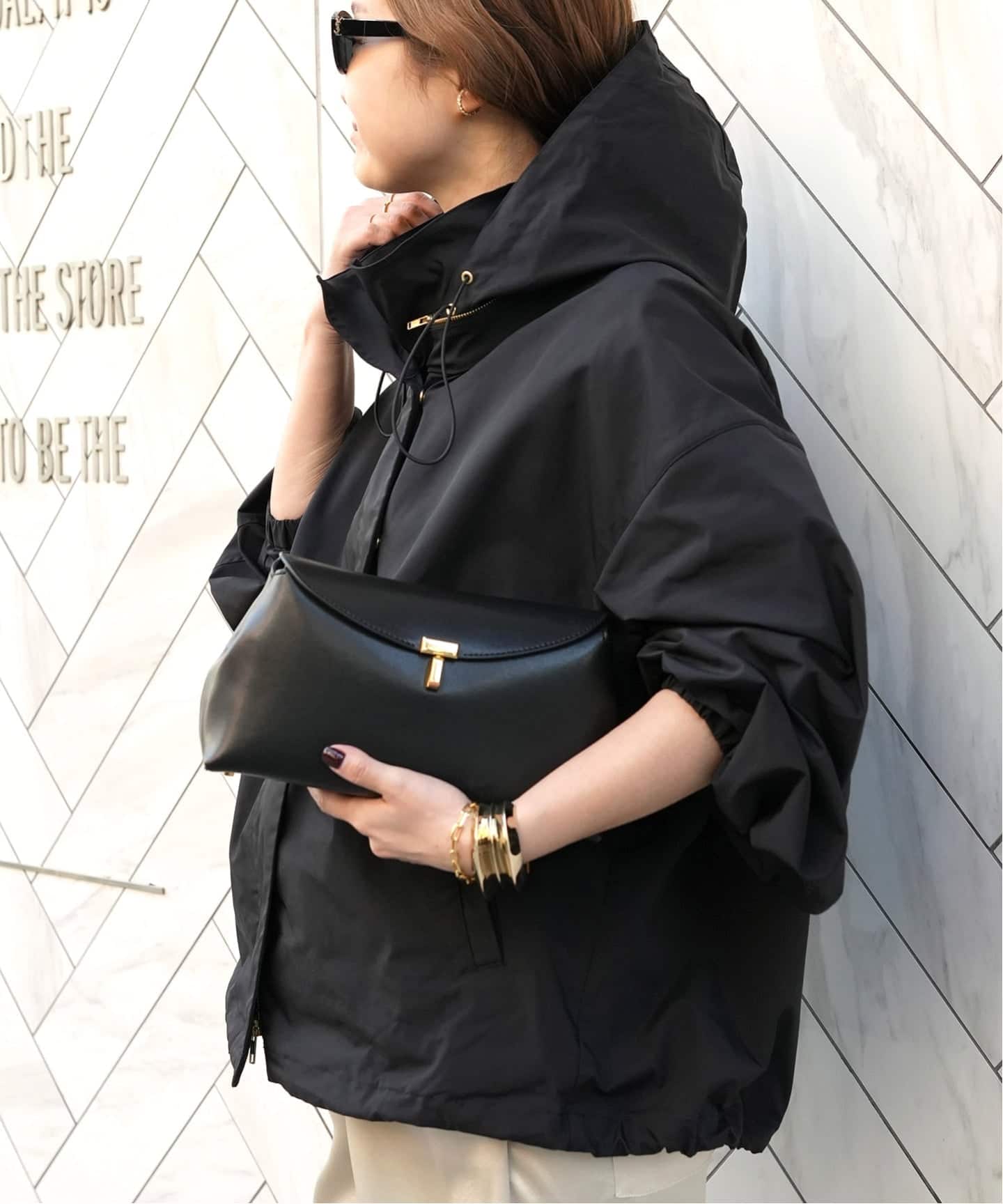 Deuxieme Classe WASHED STAND ZIP ブルゾン　黒 WASHED STAND ZIP ブルゾン（その他ブルゾン／アウター）｜Deuxieme