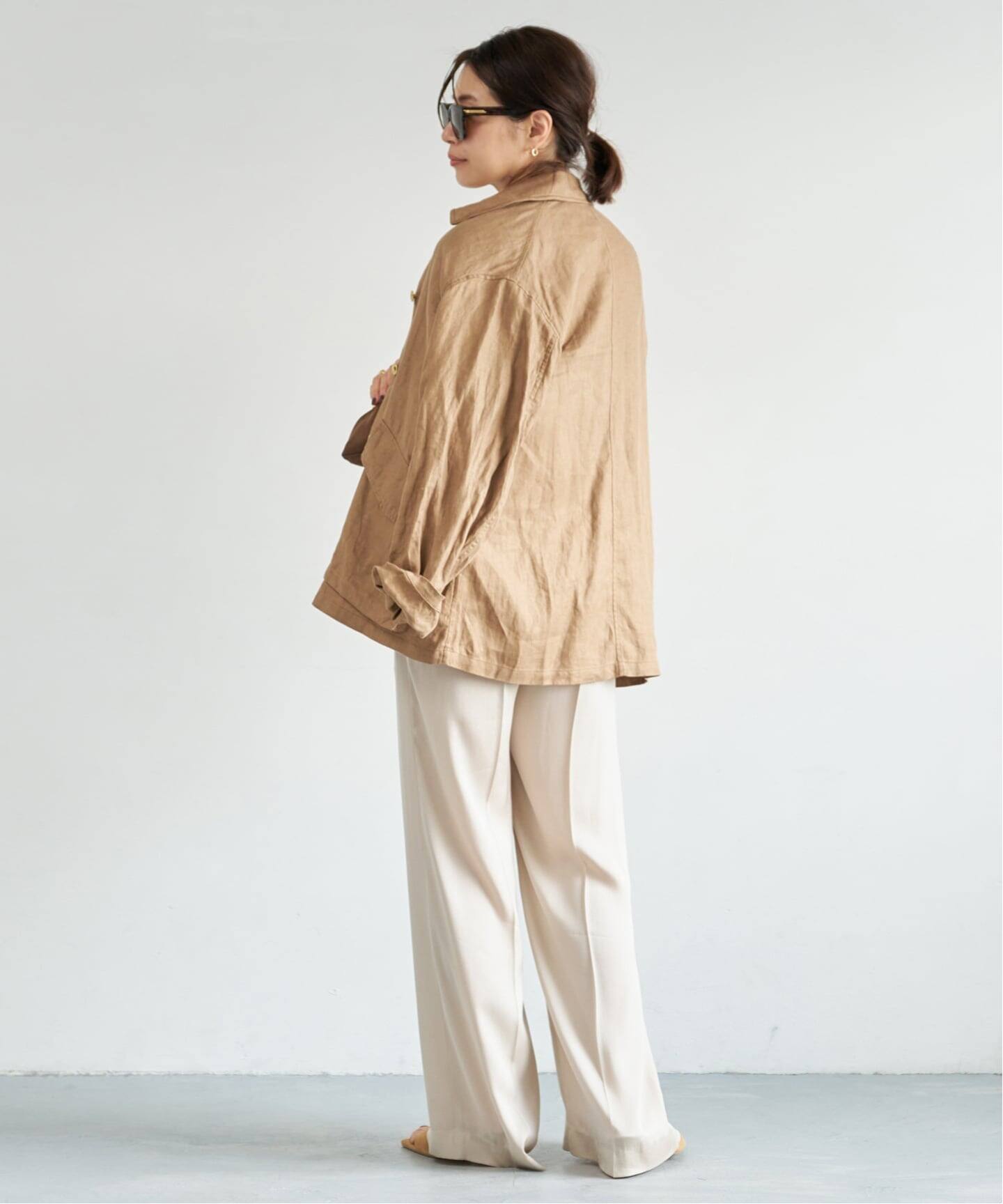 Deuxieme Classe gauze ガウン◆ベージュ　麻 OGLINEN COVERALL ジャケット（その他ジャケット・スーツ）｜Deuxieme