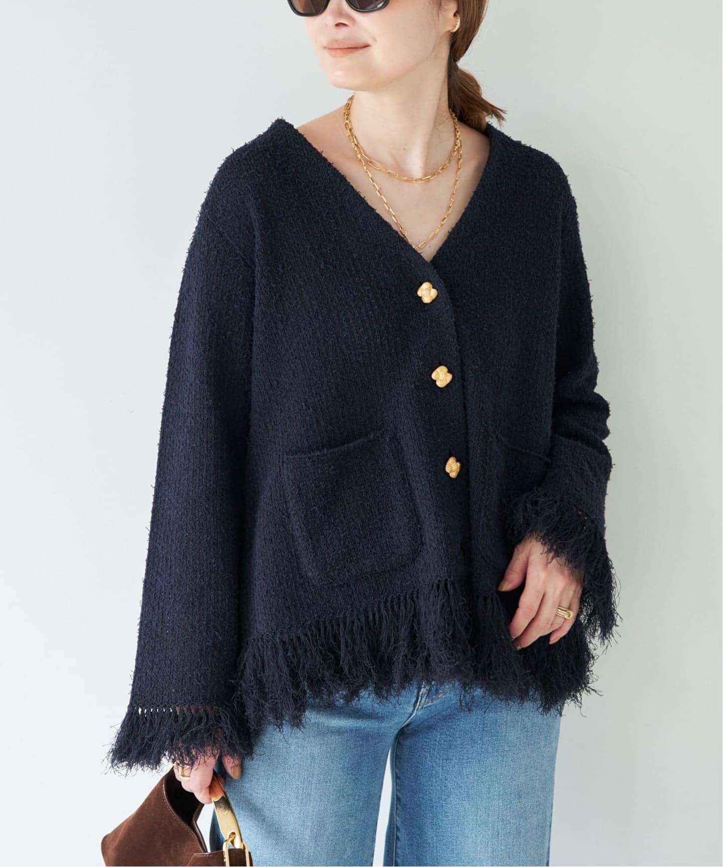 Deuxieme Classe Knit めちゃくちゃ可愛いニットジャケット MIXTWEED ニットジャケット（その他ジャケット・スーツ）｜Deuxieme