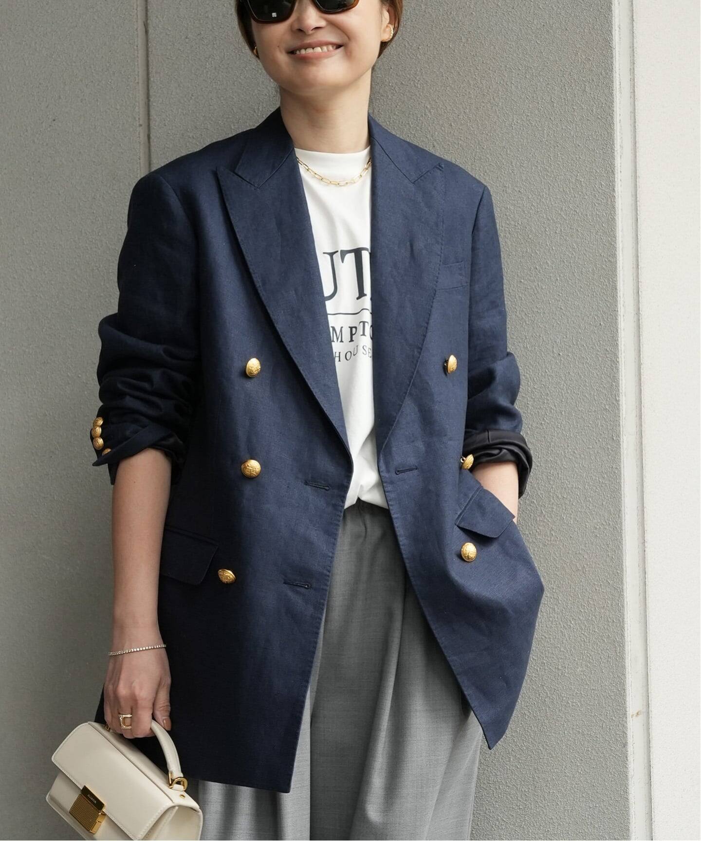 美品　Deuxieme Classe Linen Collarless ブレザー LINEN ブレザー（テーラードジャケット）｜Deuxieme Classe