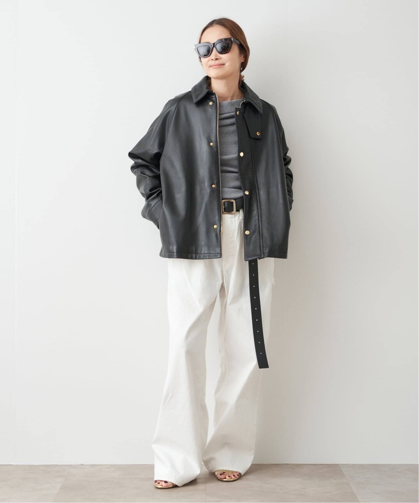 予約》追加 CINQUANTA レザーブルゾン（レザージャケット）｜Deuxieme