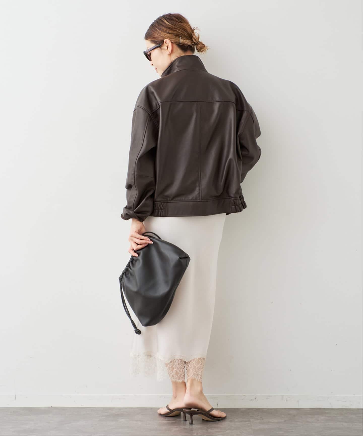 Deuxieme Classe Stand Collar レザーブルゾン　極美品 Stand Collar レザーブルゾン（レザージャケット）｜Deuxieme Classe
