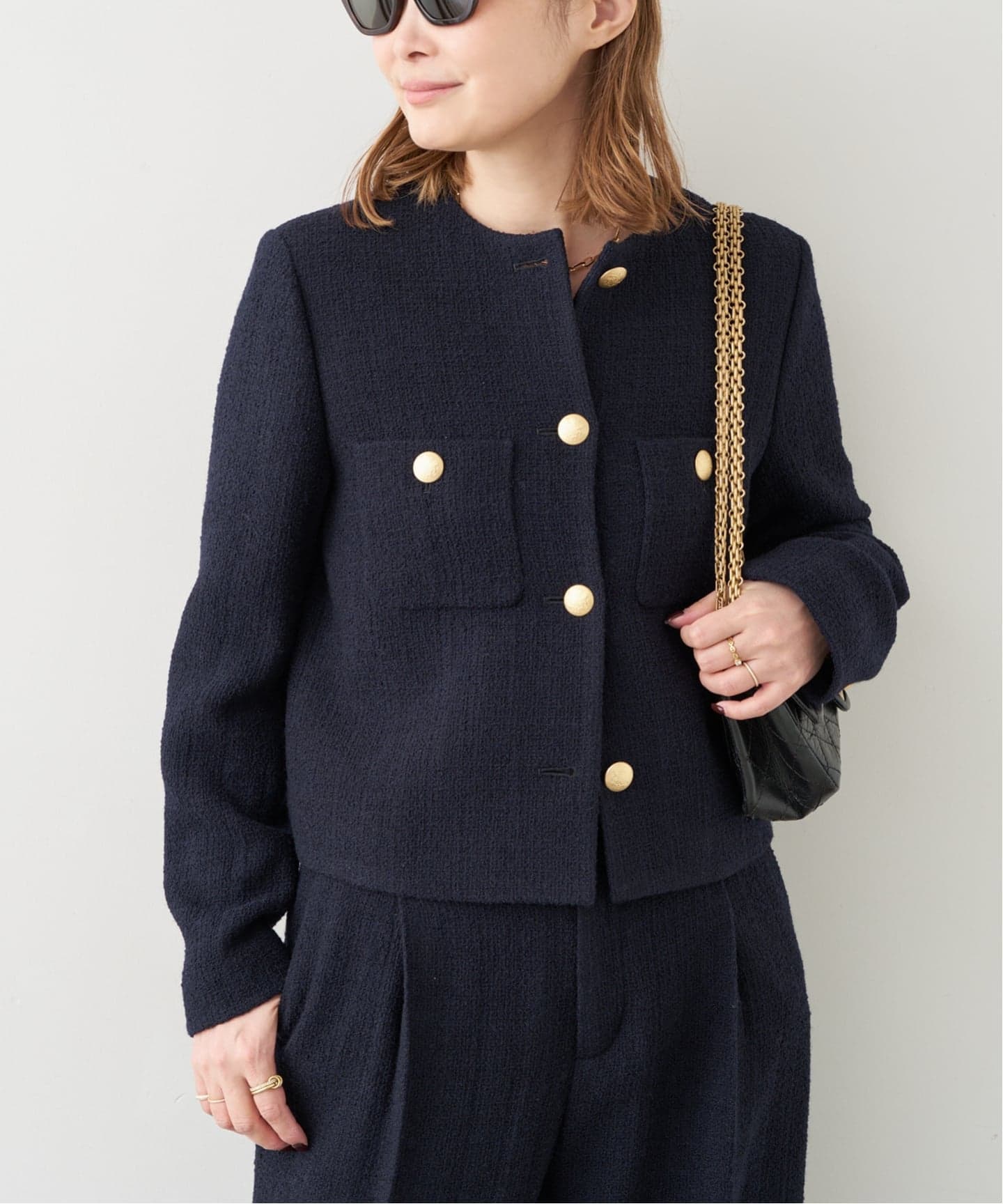 予約》Tweed ブレザー（ノーカラージャケット）｜Deuxieme Classe