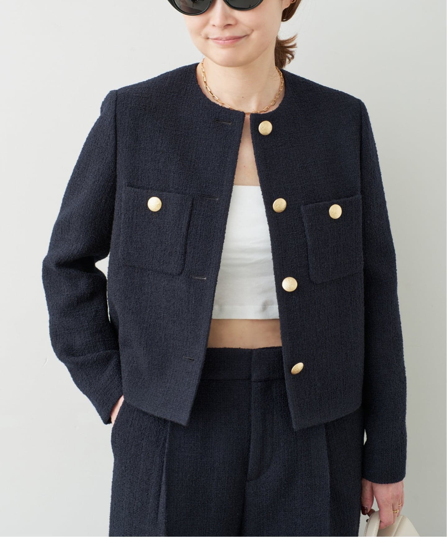 Tweed ブレザー(ノーカラージャケット)|Deuxieme Classe Tweed ブレザー(ノーカラージャケット)|Deuxieme Classe