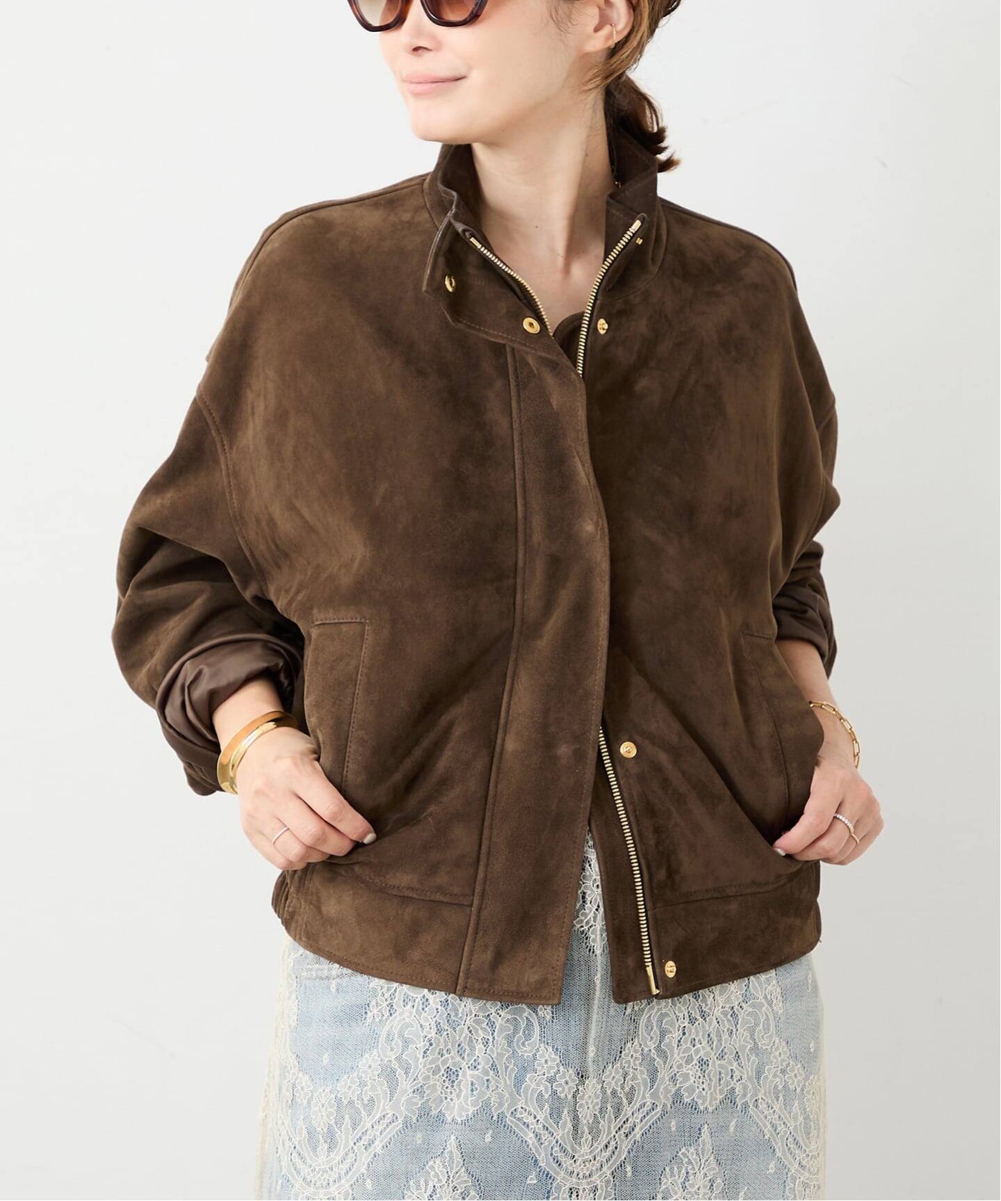 deuxieme classe Suede Cropped ブルゾン Suede Cropped ブルゾン（レザージャケット）｜Deuxieme Classe