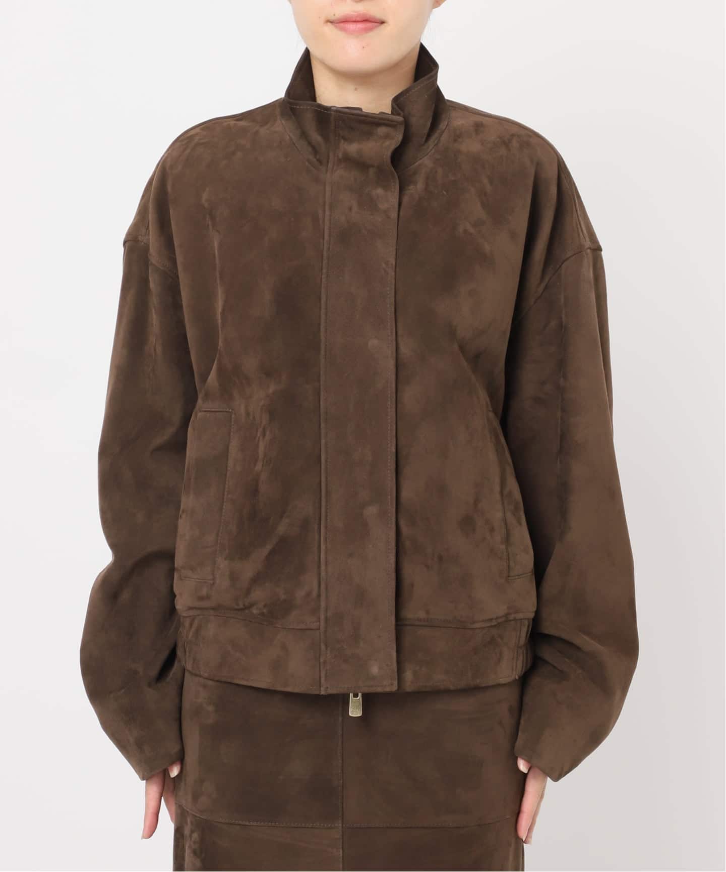 Suede Cropped ブルゾン（レザージャケット）｜Deuxieme Classe