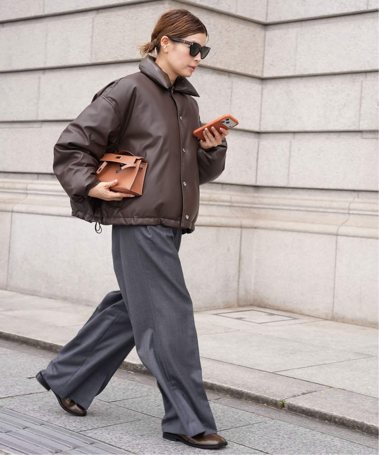 予約》【CALUX/キャラクス】SHORT COACH JACKET（ダウンジャケット