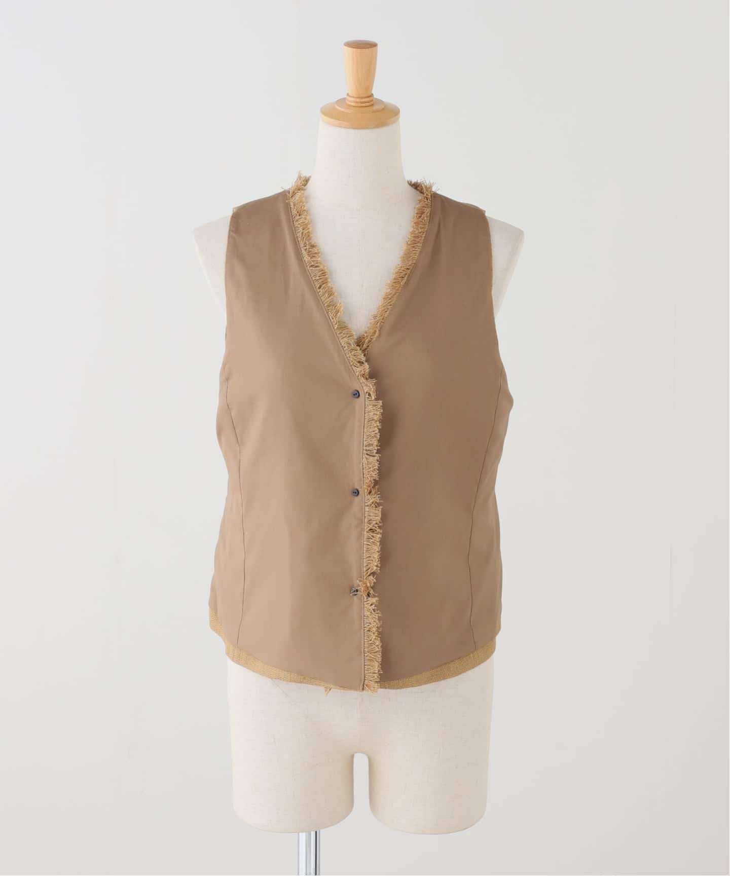 【Col Pierrot /コル ピエロ】ette Vest Col Pierrot/コル ピエロ】Linen Fringe ベスト（ジレ）｜MUSE de
