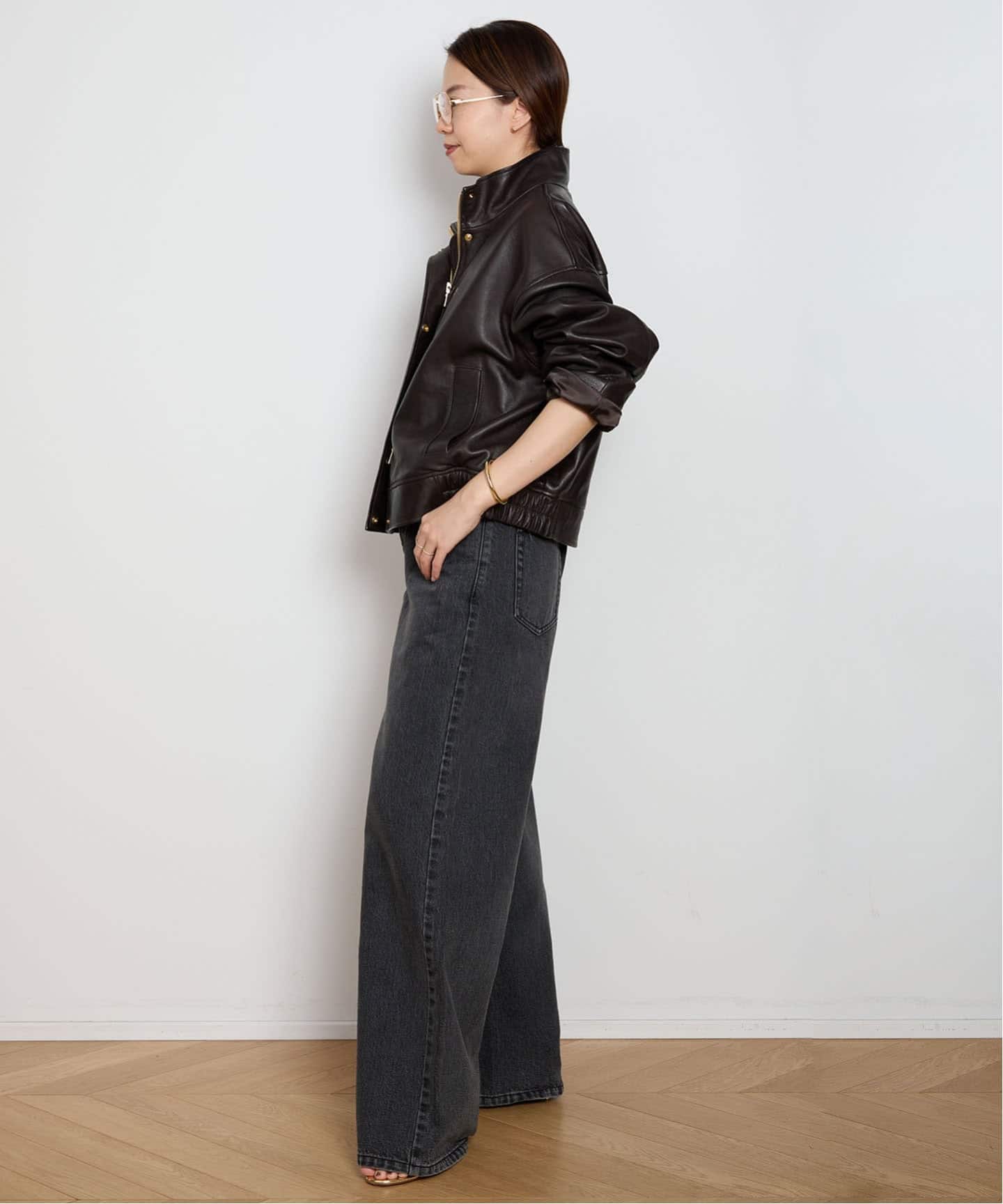 Stand Collar Leather ブルゾン（レザージャケット）｜MUSE de