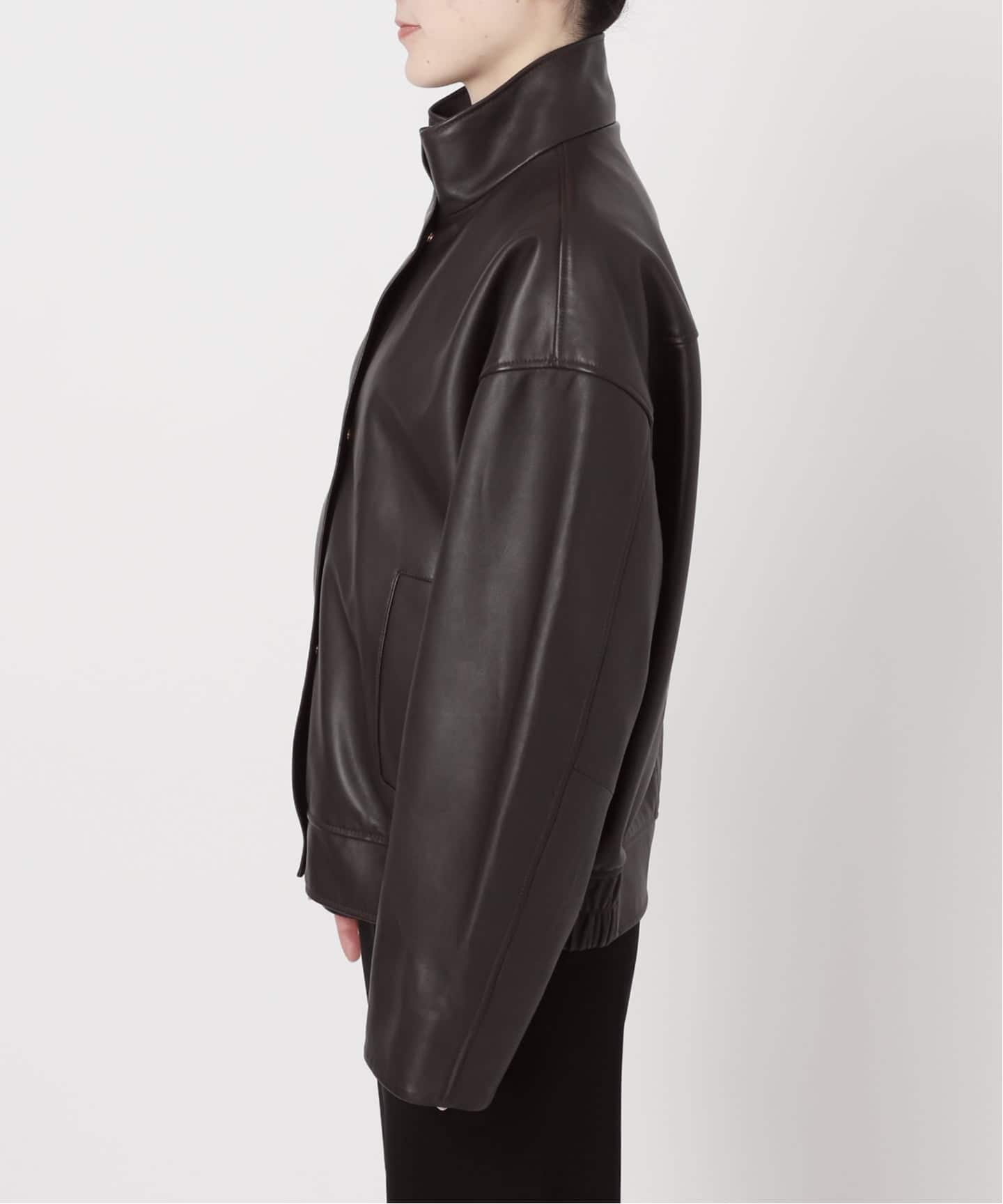 Stand Collar Leather ブルゾン（レザージャケット）｜MUSE de
