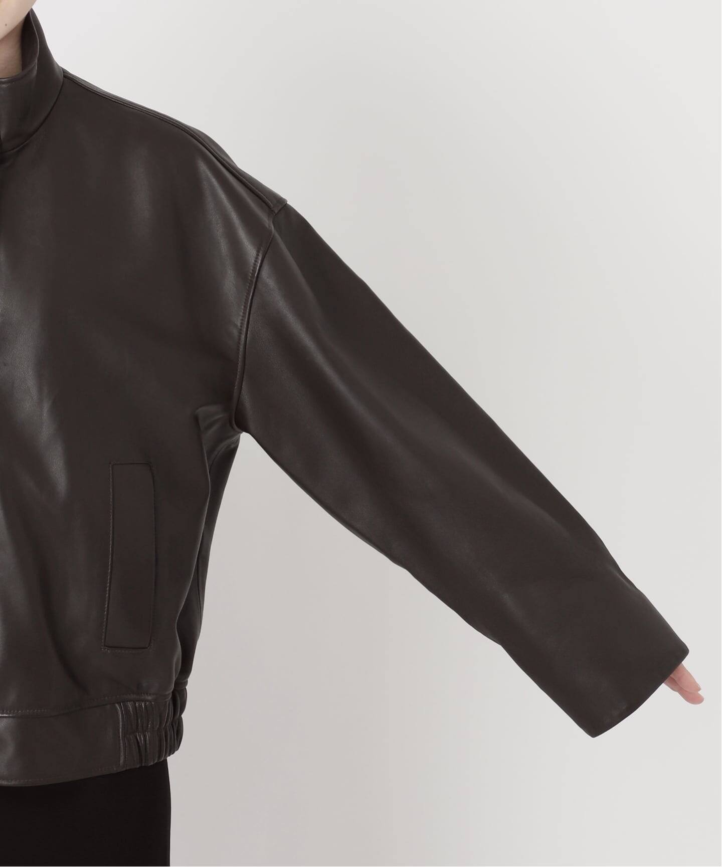 Deuxieme Classe Stand Collar レザーブルゾン Stand Collar Leather ブルゾン（レザージャケット）｜MUSE de